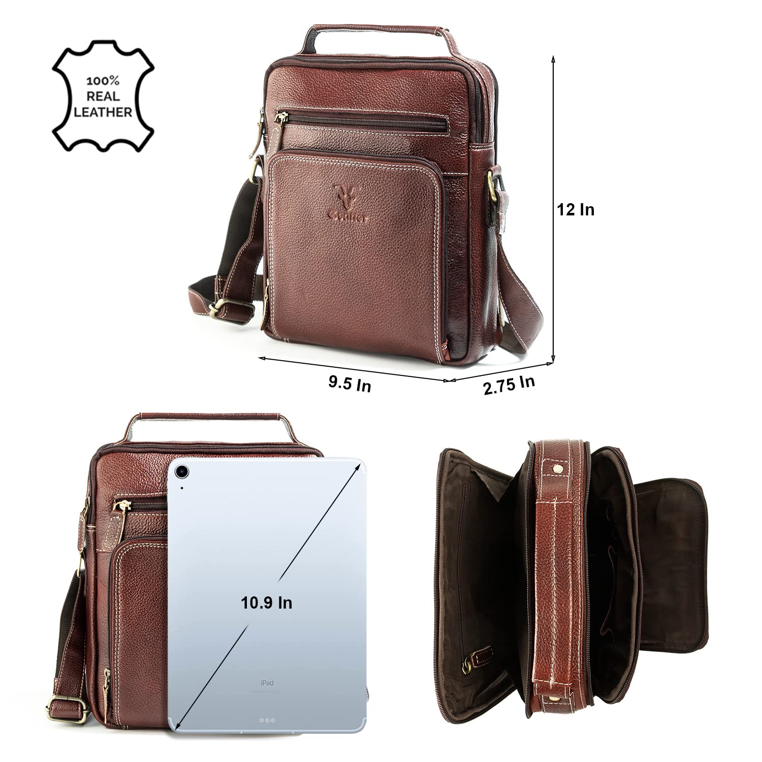 Goatter Genuine Leather Messenger Sling Bag For Men