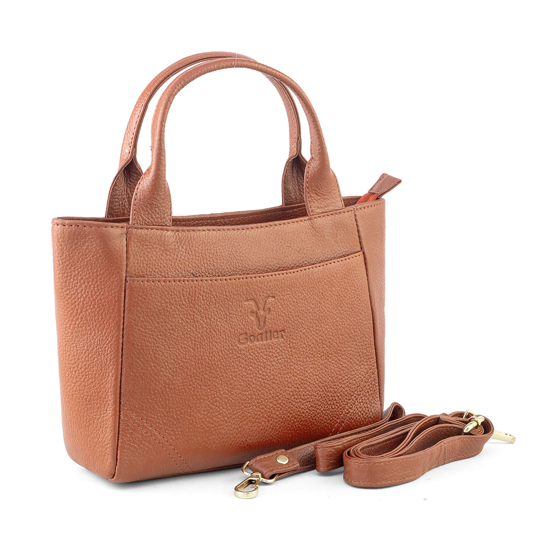 Goatter Women’s Genuine Leather Tote Handbag with Adjustable Sling Strap