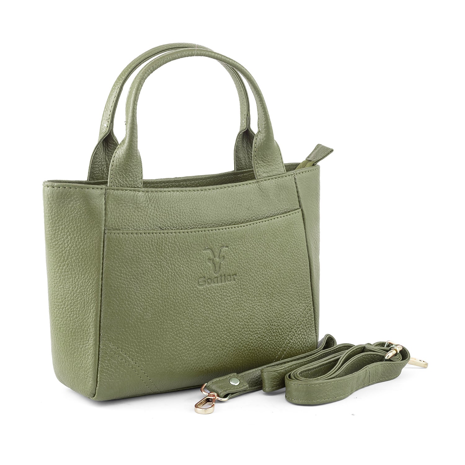 Goatter Women’s Genuine Leather Tote Handbag with Adjustable Sling Strap