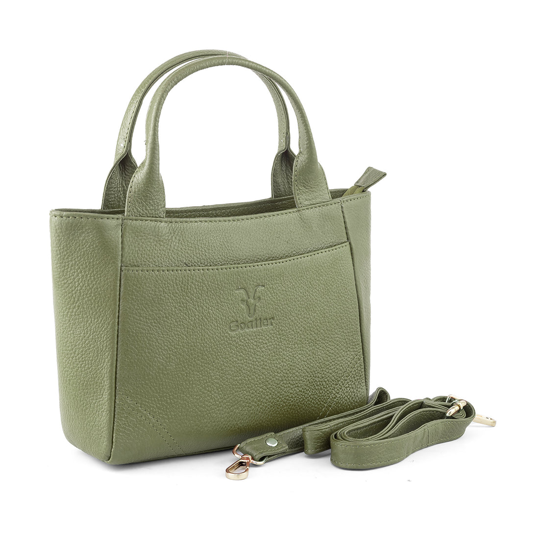 Goatter Women’s Genuine Leather Tote Handbag with Adjustable Sling Strap