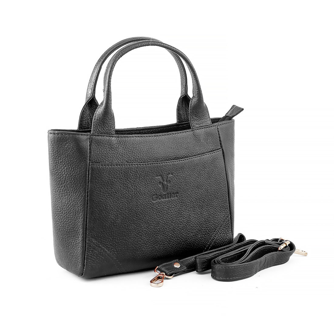 Goatter Women’s Genuine Leather Tote Handbag with Adjustable Sling Strap