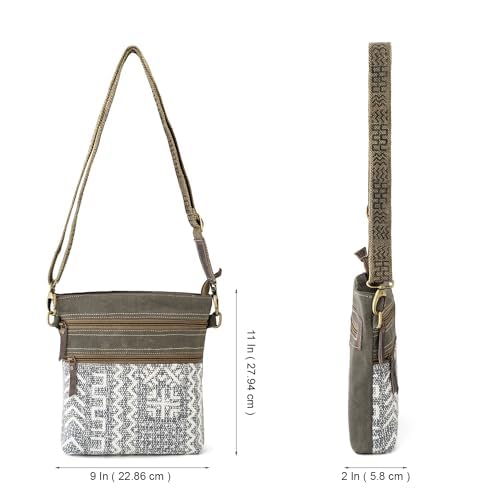 oatter Cotton Dari And Leather Material Messenger Sling Bag