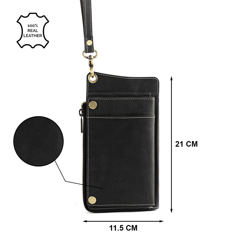 Goatter Hunter Leather Phone, Card & Passport Holder Wallet