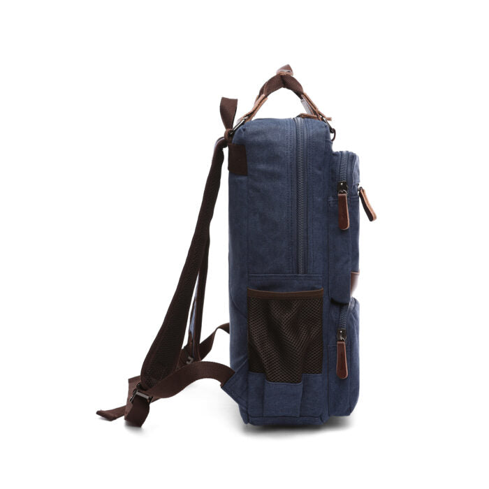 Goatter Canvas And Leather Material Multi Pocket Travel Laptop Backpack For Men For Travel, Hiking,Work