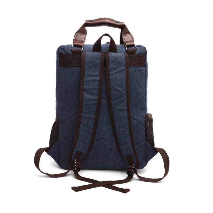 Goatter Canvas And Leather Material Multi Pocket Travel Laptop Backpack For Men For Travel, Hiking,Work