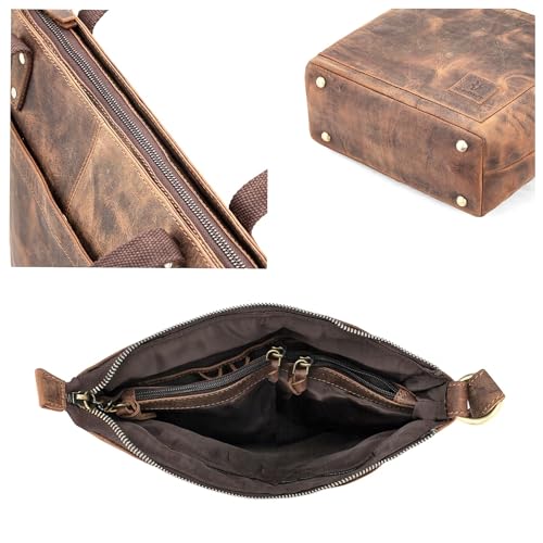 Goatter Genuine Leather Tote Bag For Women, (Large Size, Brown)