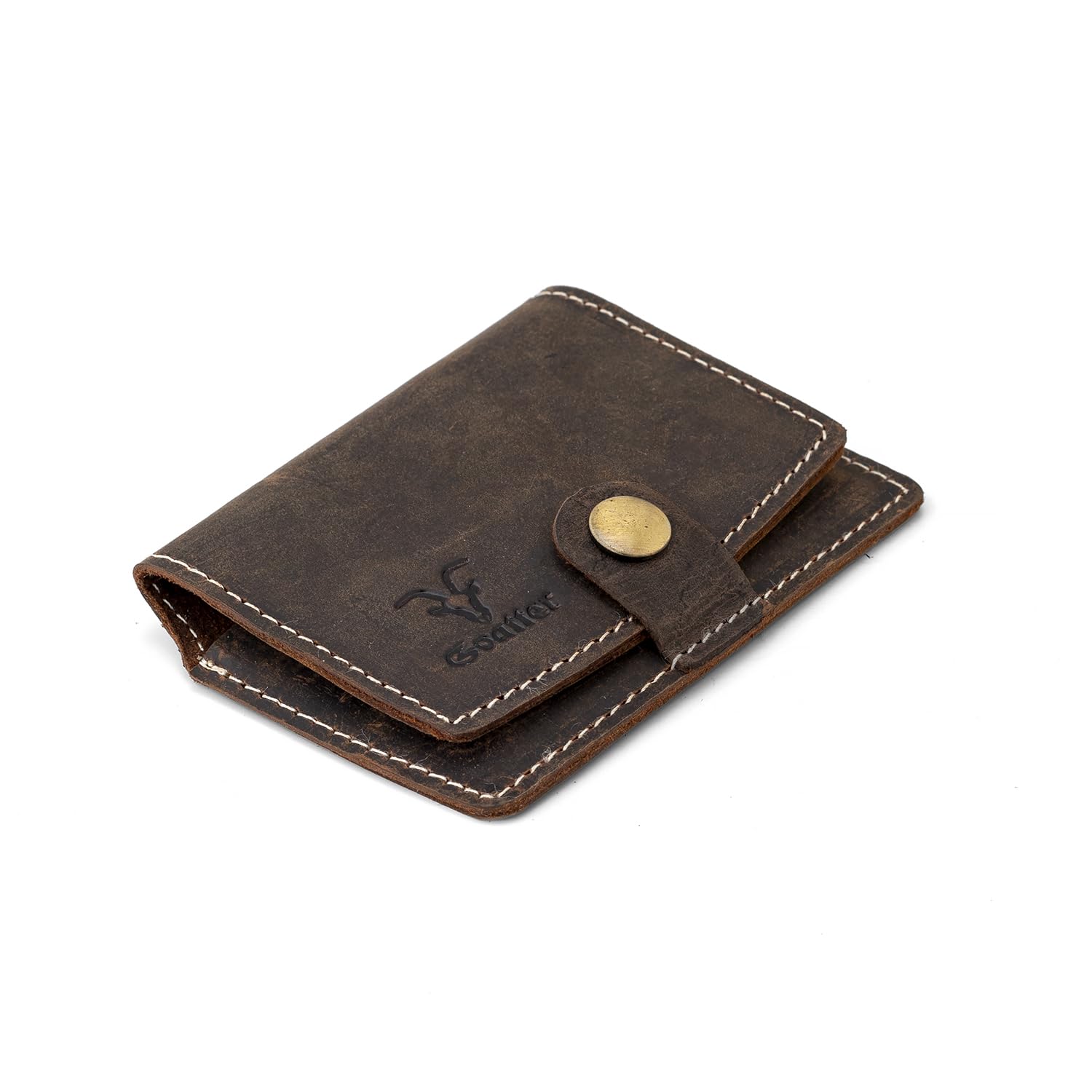 Goatter Genuine Unisex Leather Small Bi-fold Pocket Wallet and Card Holder