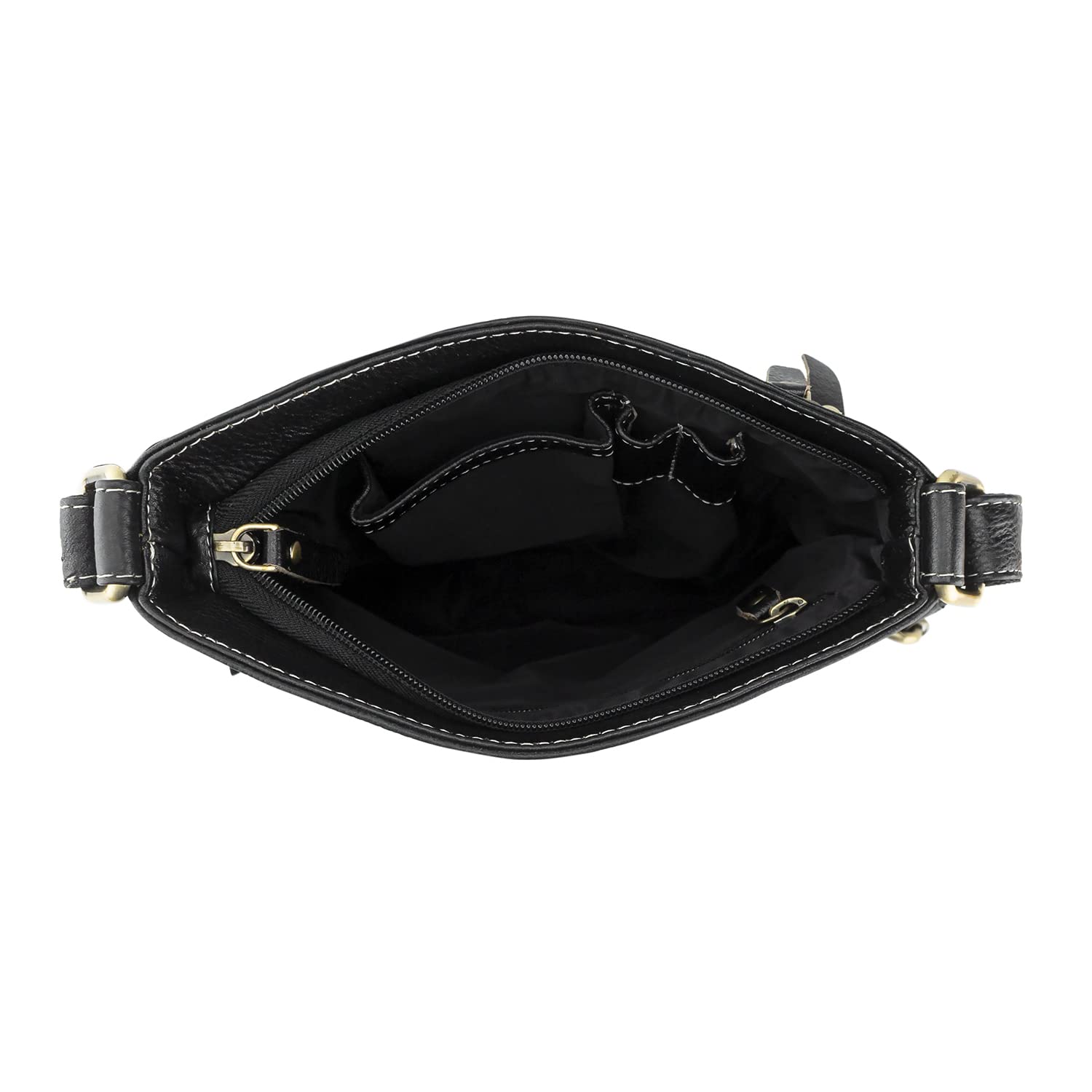 Goatter Genuine Soft Leather Daily Docket 10" Inch Sling Cross-Body Bag for Girls And Women,