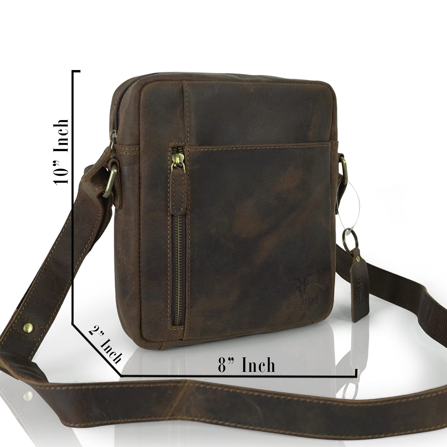 Goatter Men’s Hunter Leather Multi Pocket Messenger Sling Bag