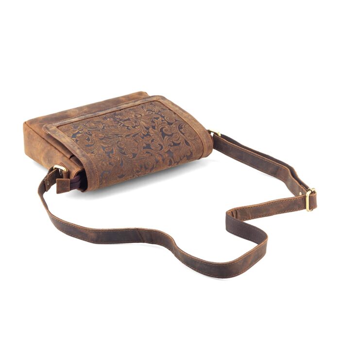 Goatter Hunter Leather Floral Sling Bag for Girls and Women