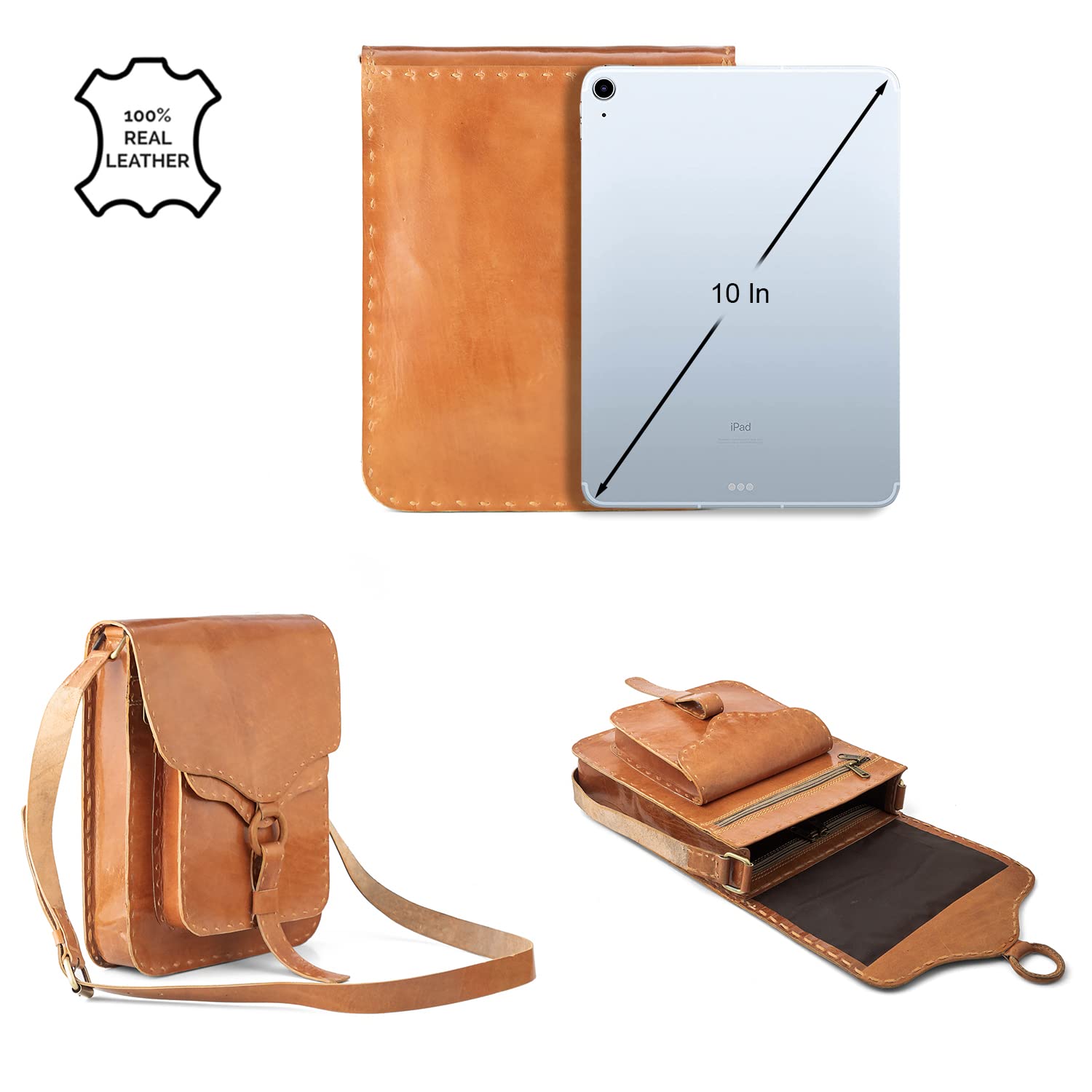 Goatter Genuine Leather Handmade 11″ Shoulder Cross body Travel Messenger Bag