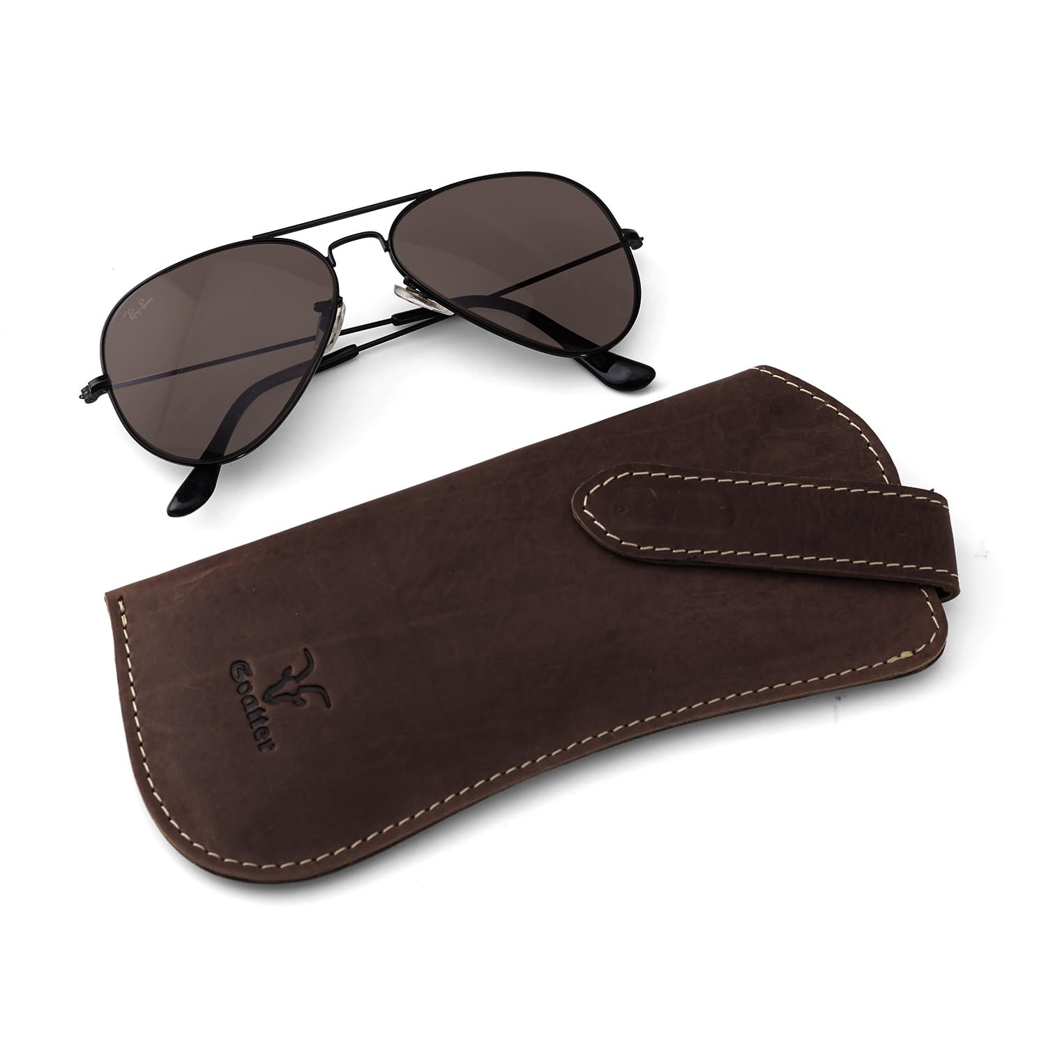 Goatter Leather Material Spectacles And Sunglass Case