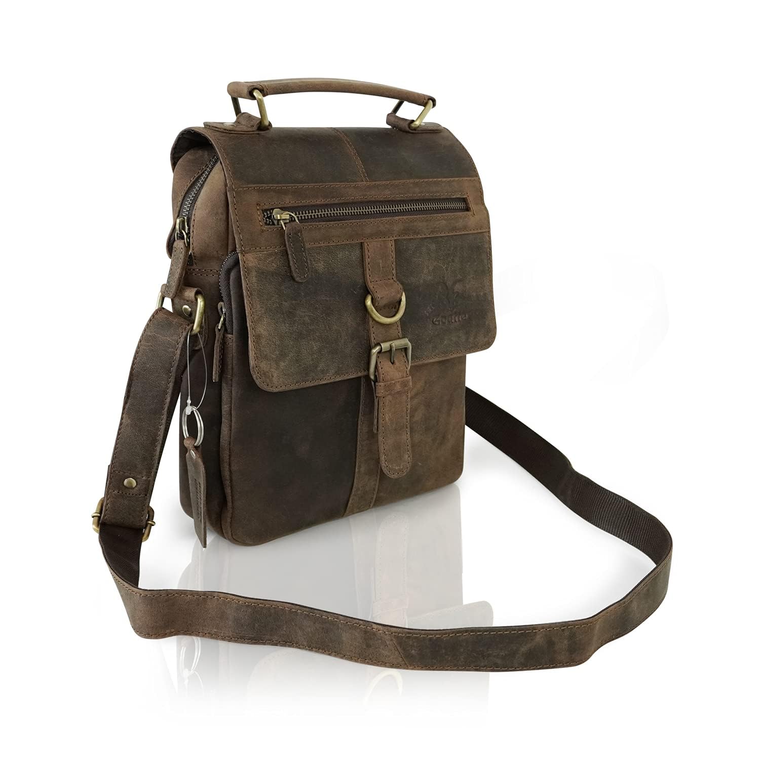 Goatter Men's Hunter Leather 11 Inch Messenger Bag