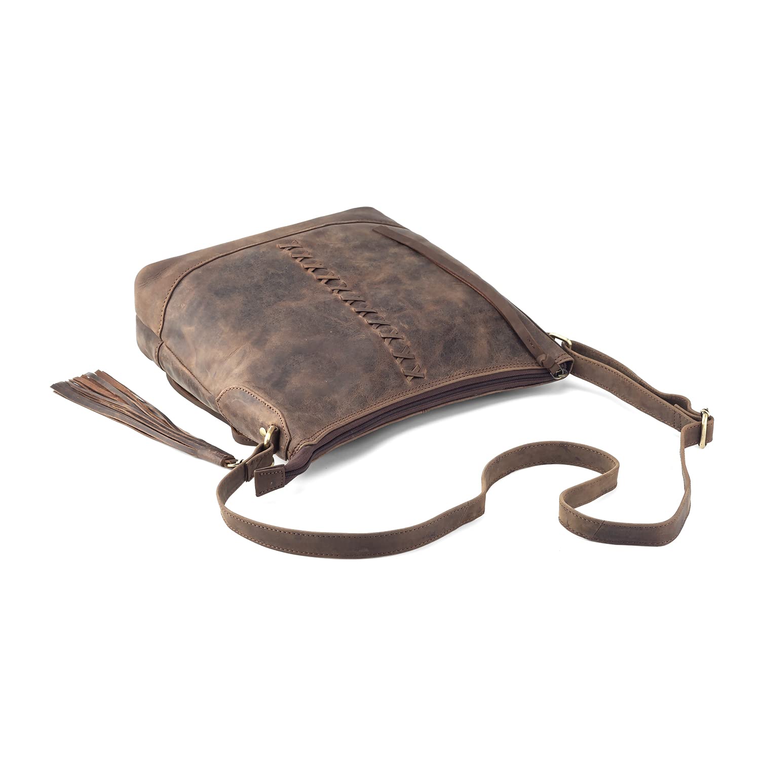 Goatter Hunter Leather 12" Inch Sling Cross-Body bag/Shoulder Bag For Girls And Women