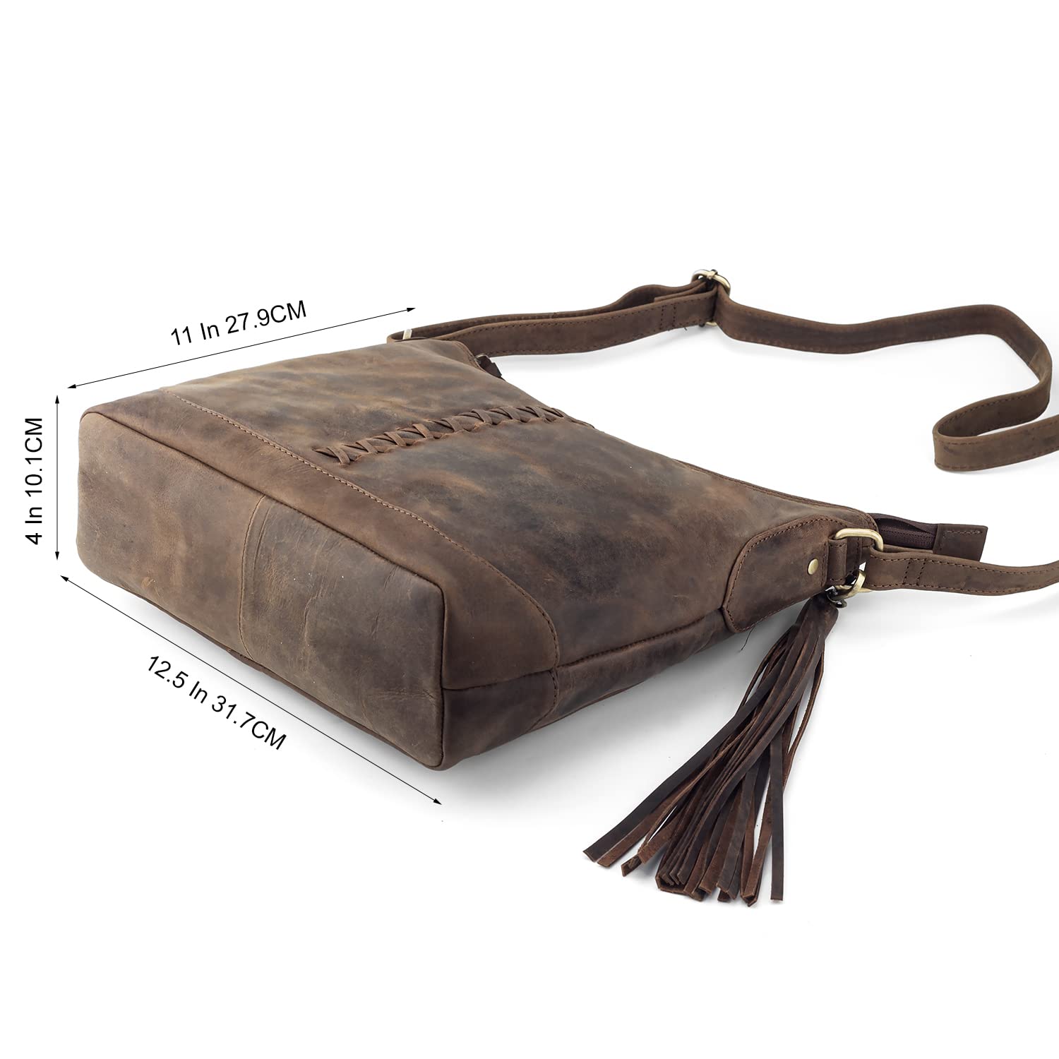 Goatter Hunter Leather 12" Inch Sling Cross-Body bag/Shoulder Bag For Girls And Women