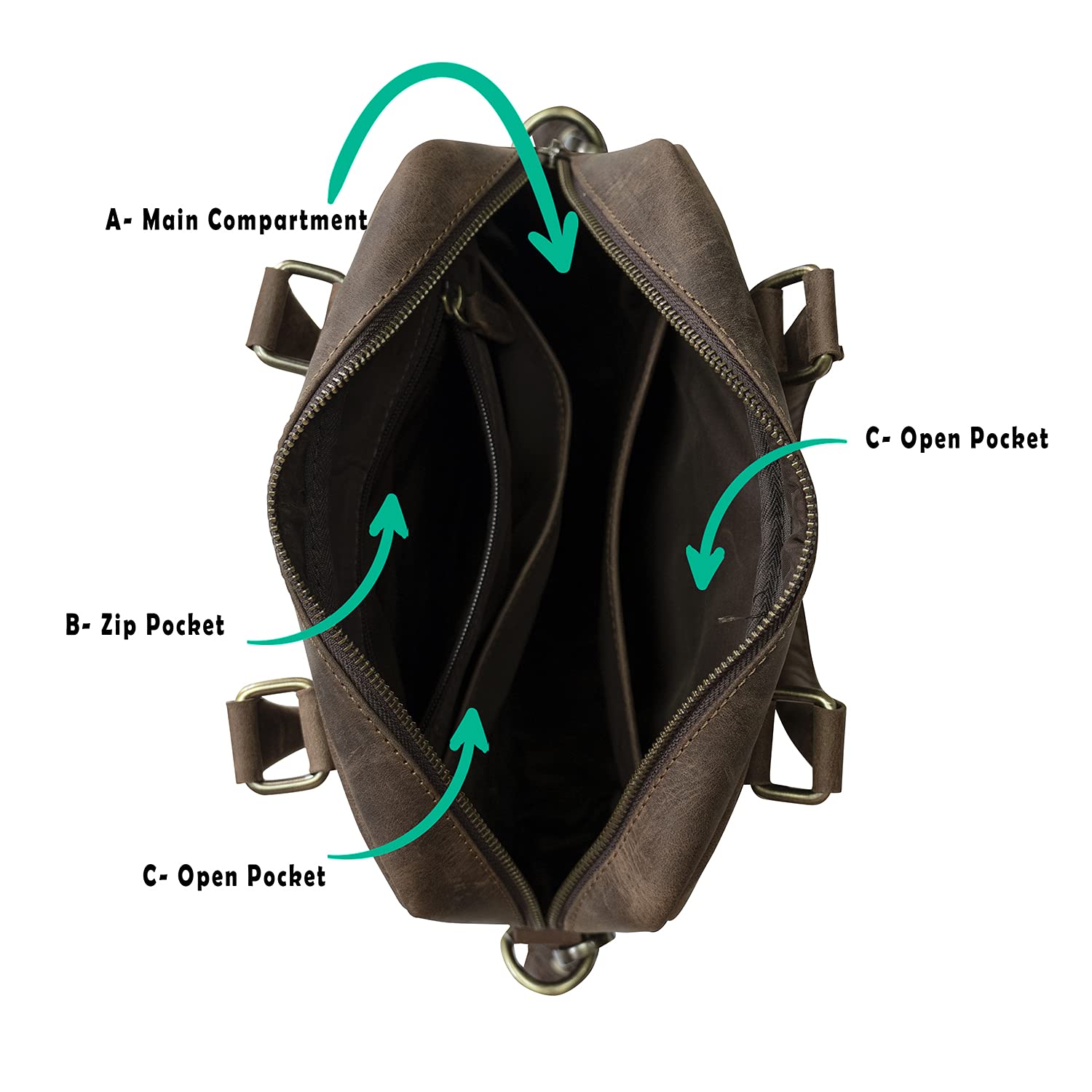 Goatter Men’s Hunter Leather Multi Pocket Messenger Sling Bag