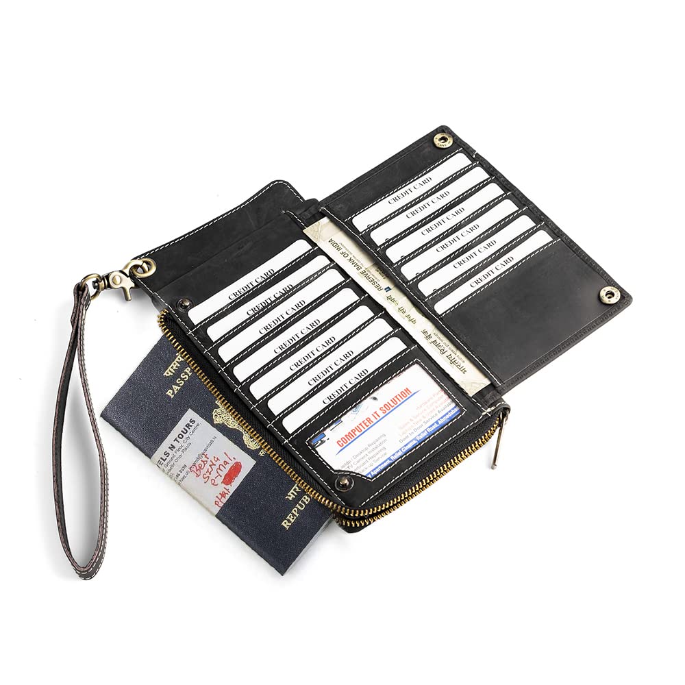 Goatter Hunter Leather Phone, Card & Passport Holder Wallet