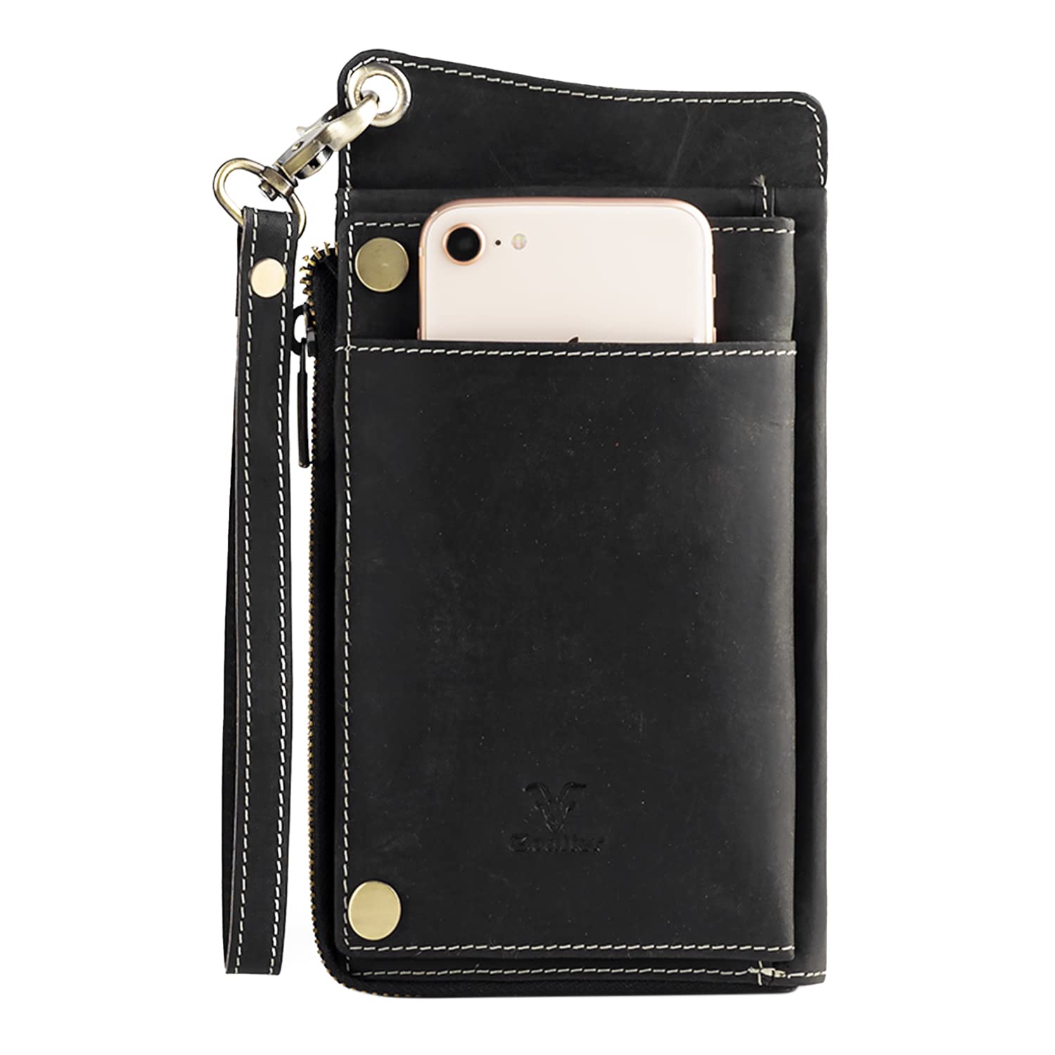 Goatter Hunter Leather Phone, Card & Passport Holder Wallet