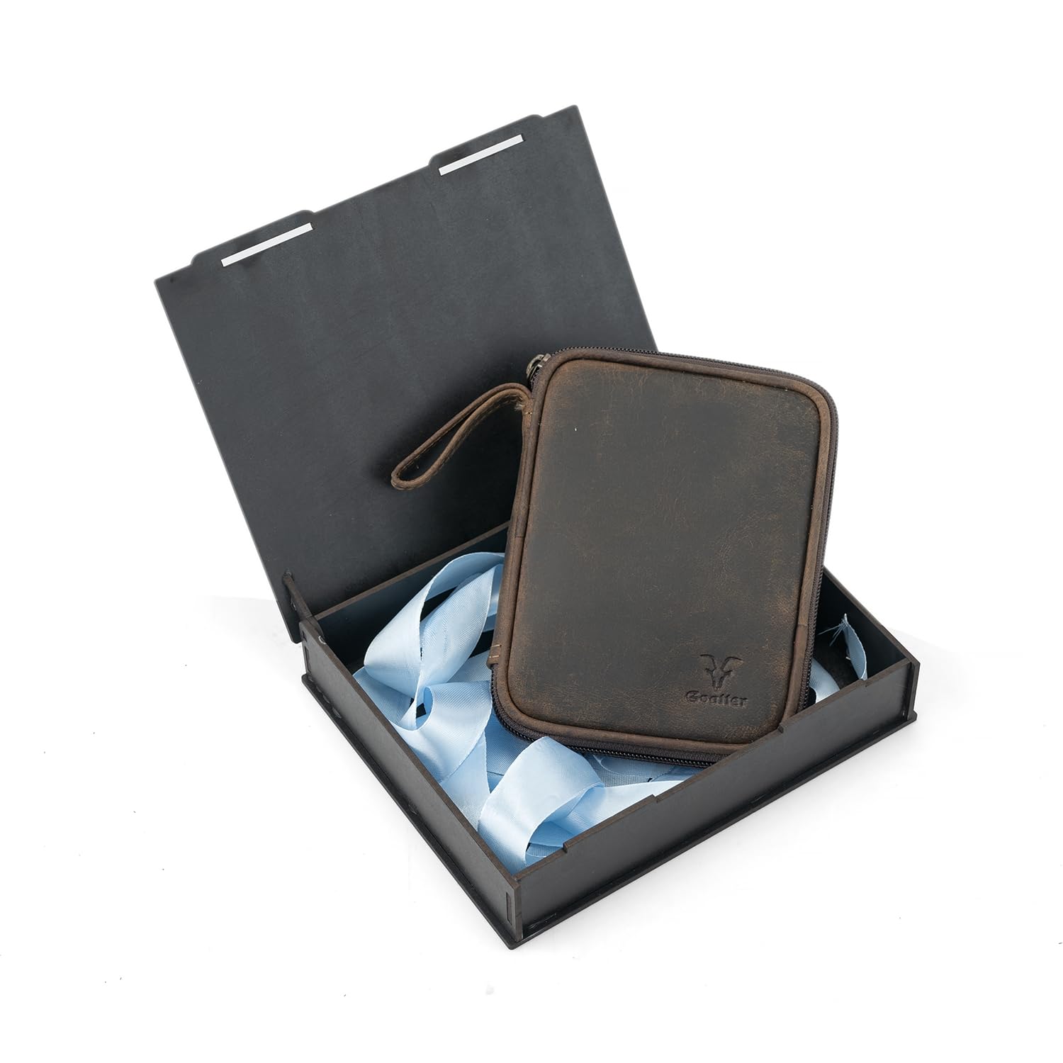 Goatter Genuine Leather Tech Organizer for Travel and Daily Use, Portable Gadget Organizer,Cable Organizer, Multipurpose Pouch