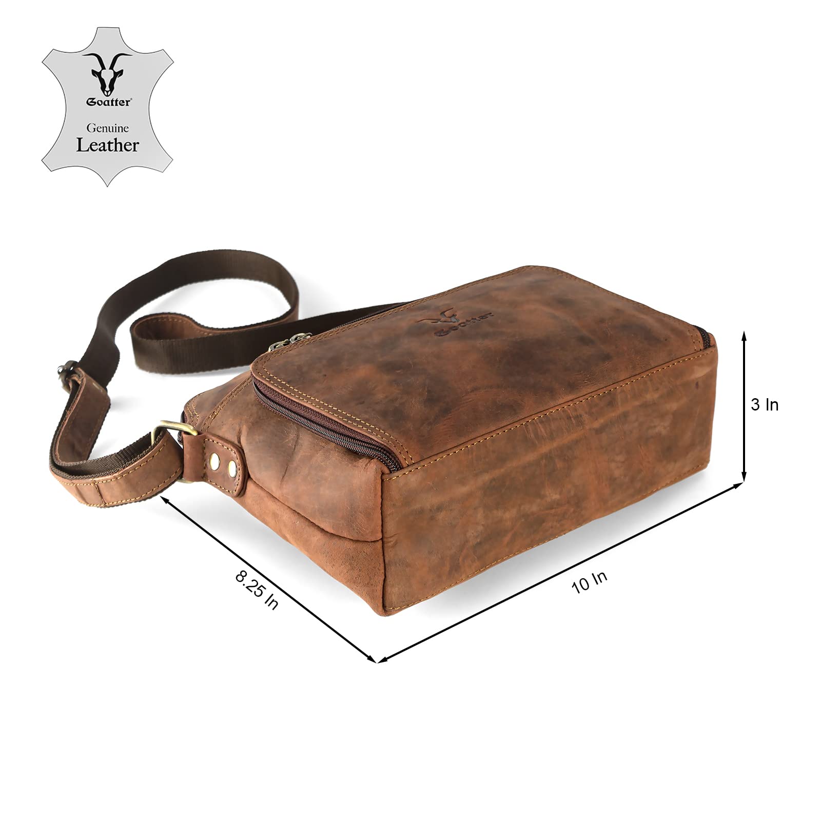 Goatter Genuine Leather Rover Classic Sling Bag for Girls and Women