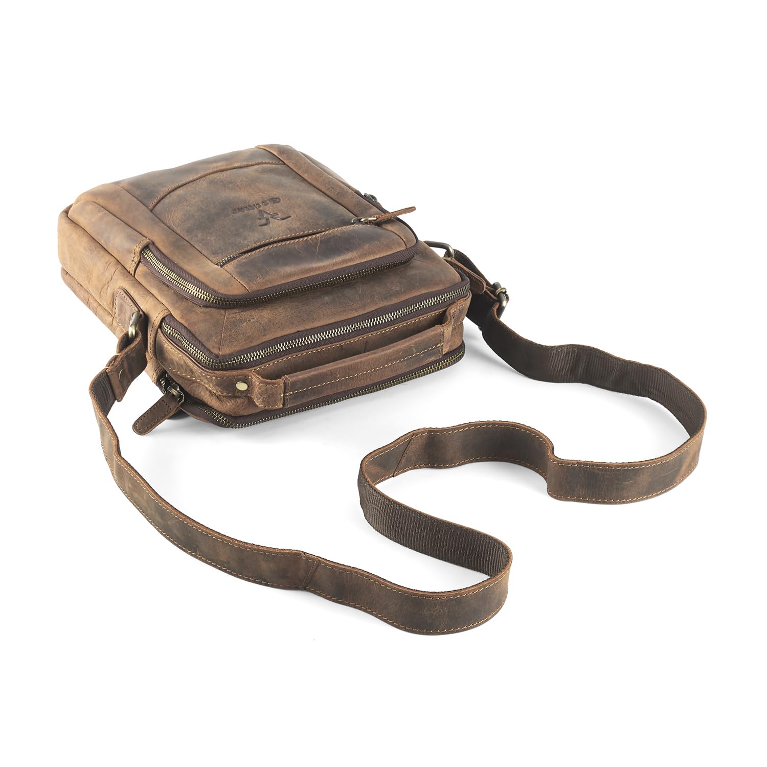 Goatter Men's Hunter Leather 11" Inch Messenger Bag