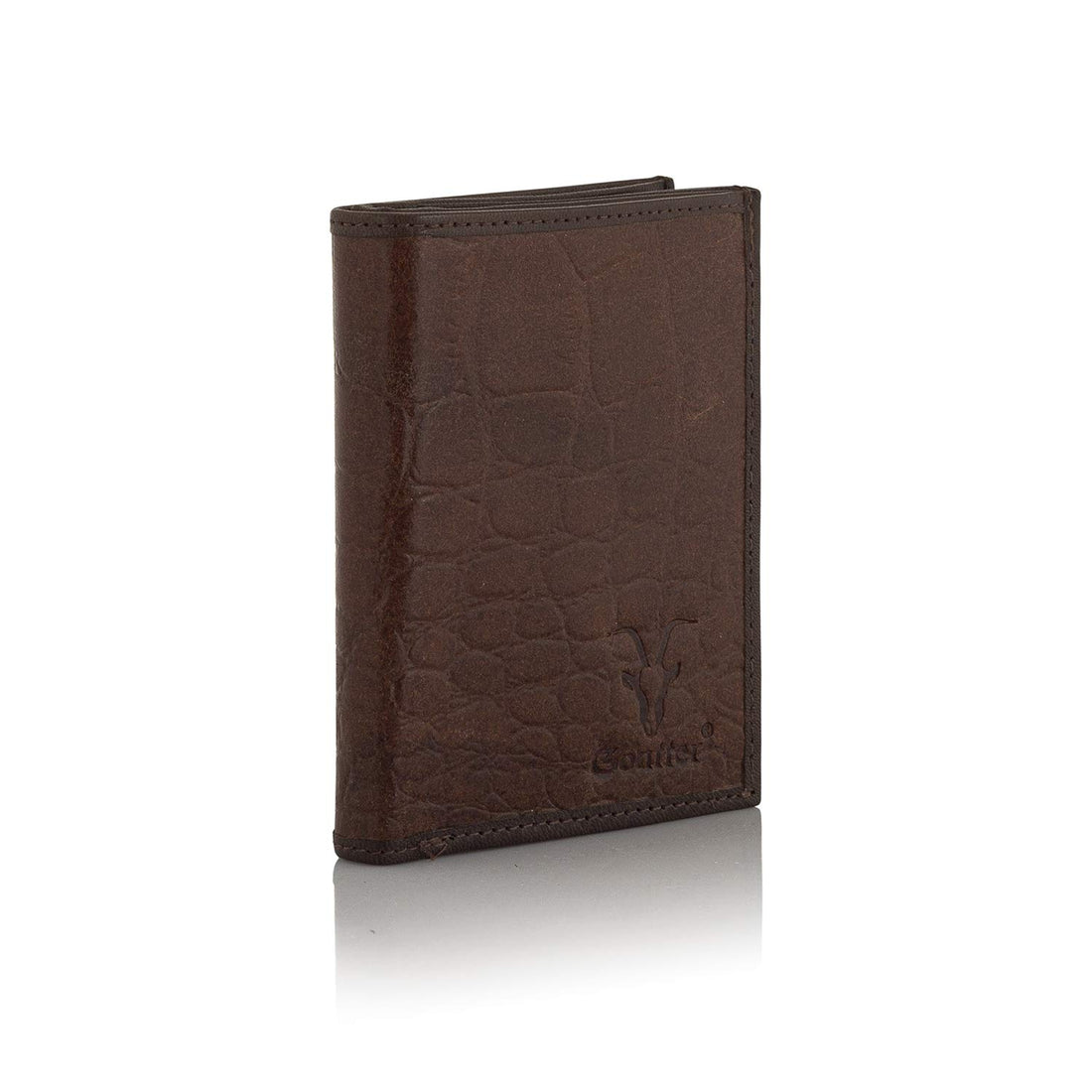 Goatter Men's Hunter Leather Men's Trifold Wallet(Brown) Set of Two