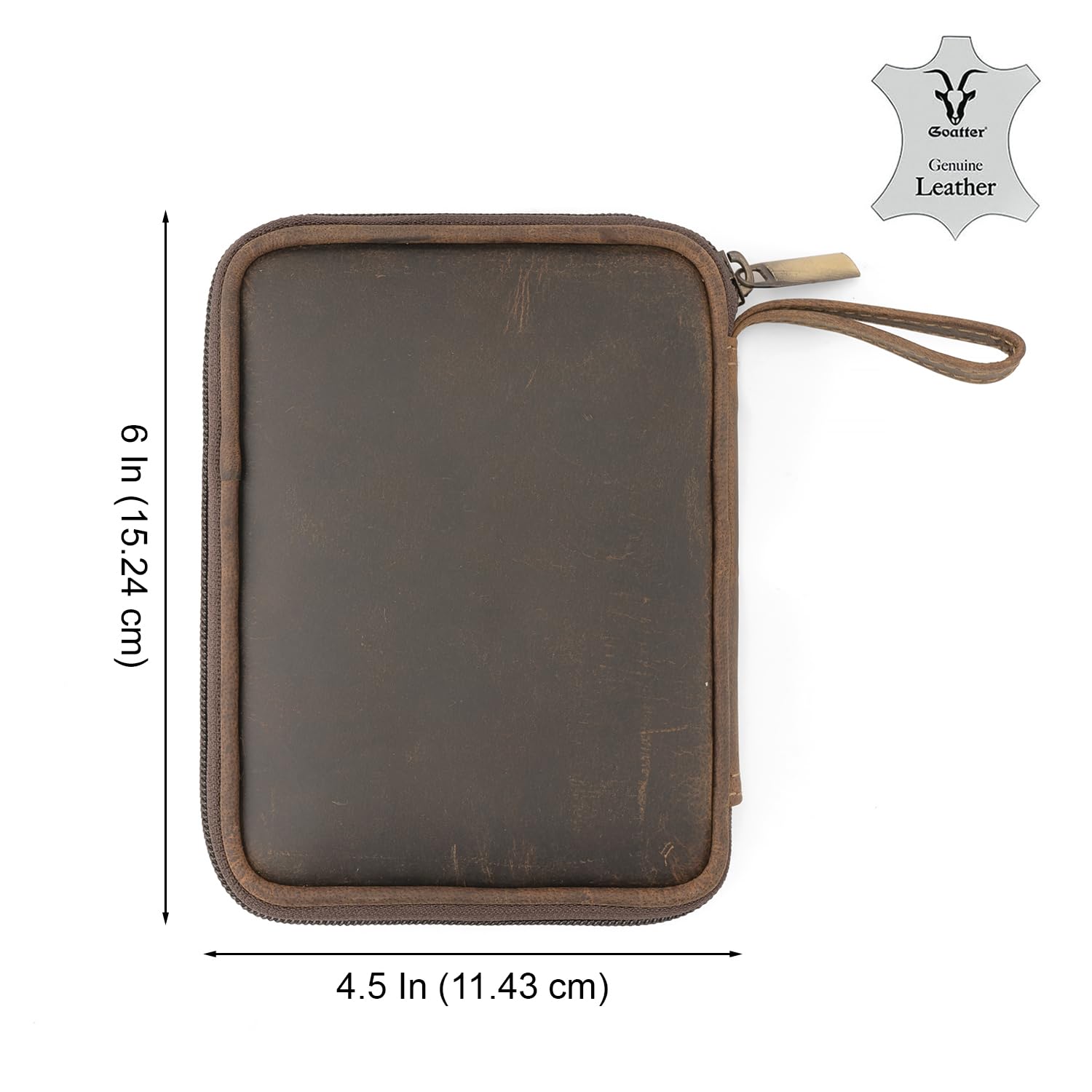 Goatter Genuine Leather Tech Organizer for Travel and Daily Use, Portable Gadget Organizer,Cable Organizer, Multipurpose Pouch