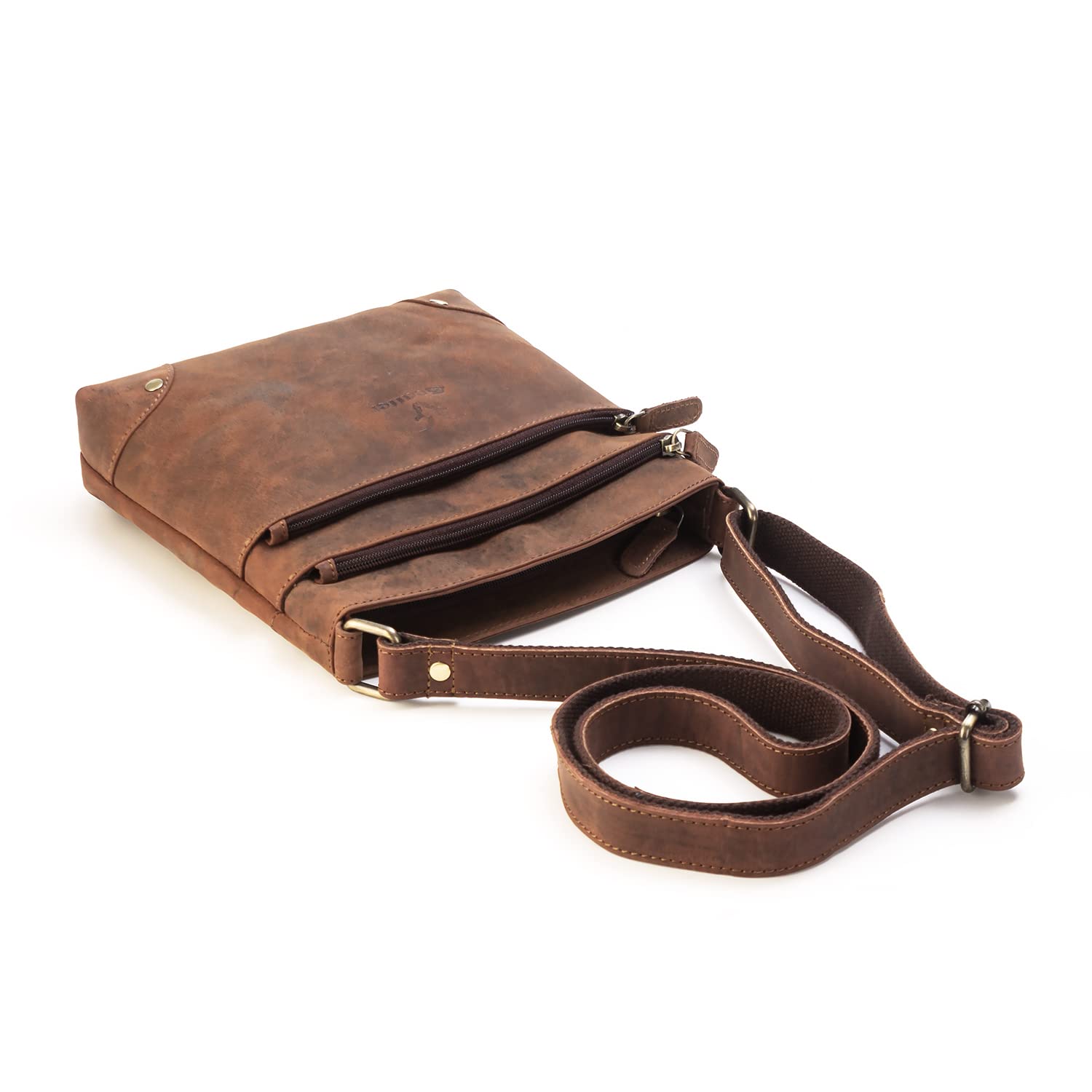 Goatter Hunter Leather 9.5″ Inch Sling Cross-BodyBag for Girls And Women