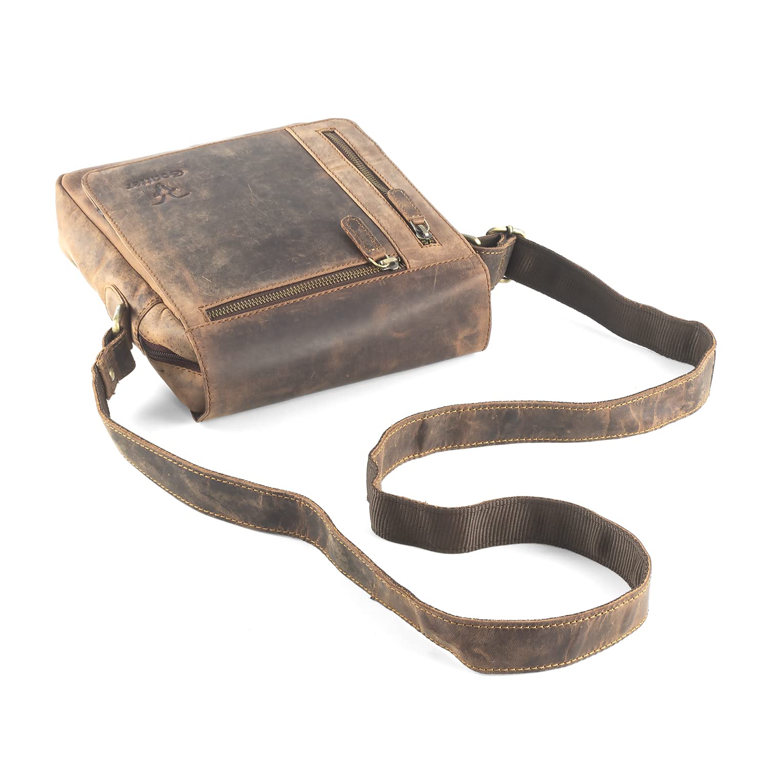 Goatter Men's Hunter Leather Messenger Sling Bag
