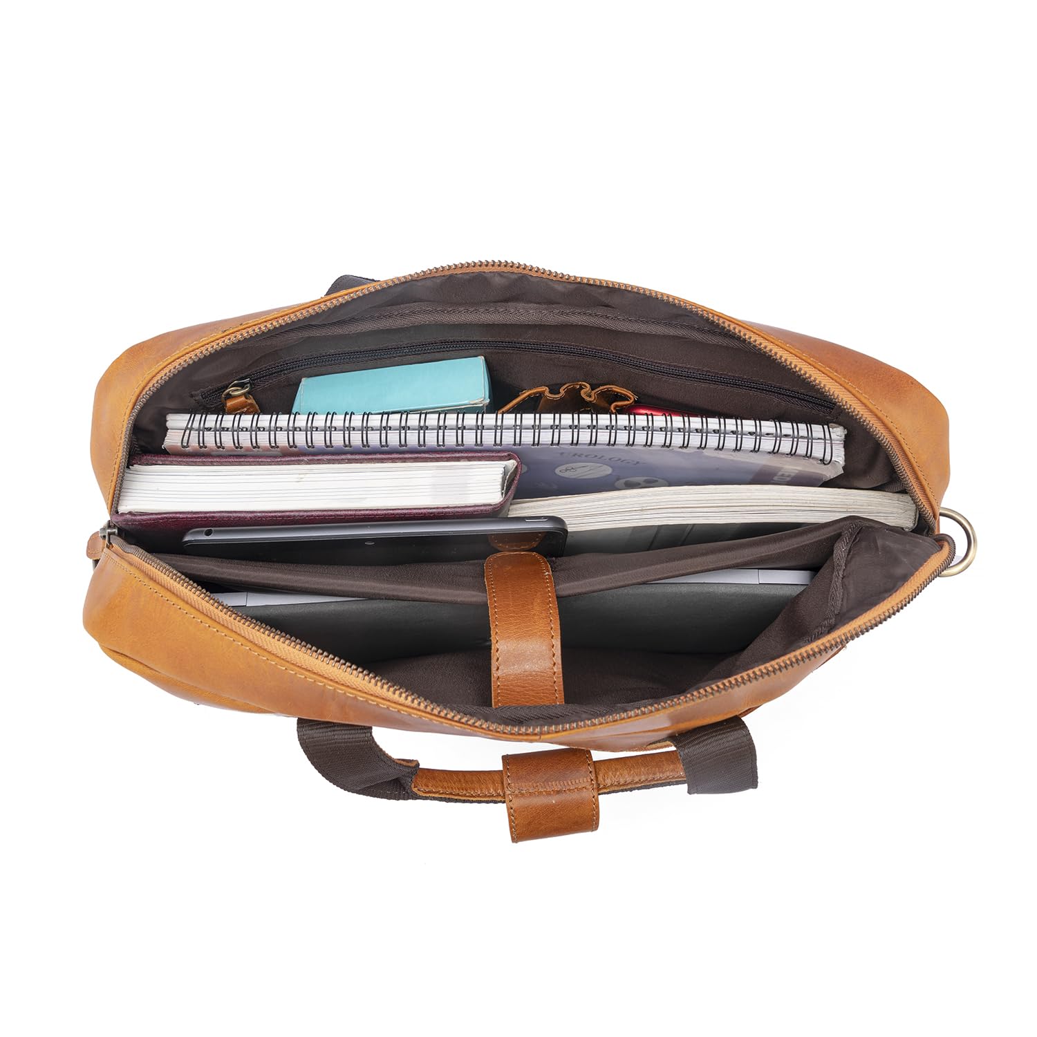 Goatter Genuine Leather Multi Pockets Office Laptop Messenger Bag For Men