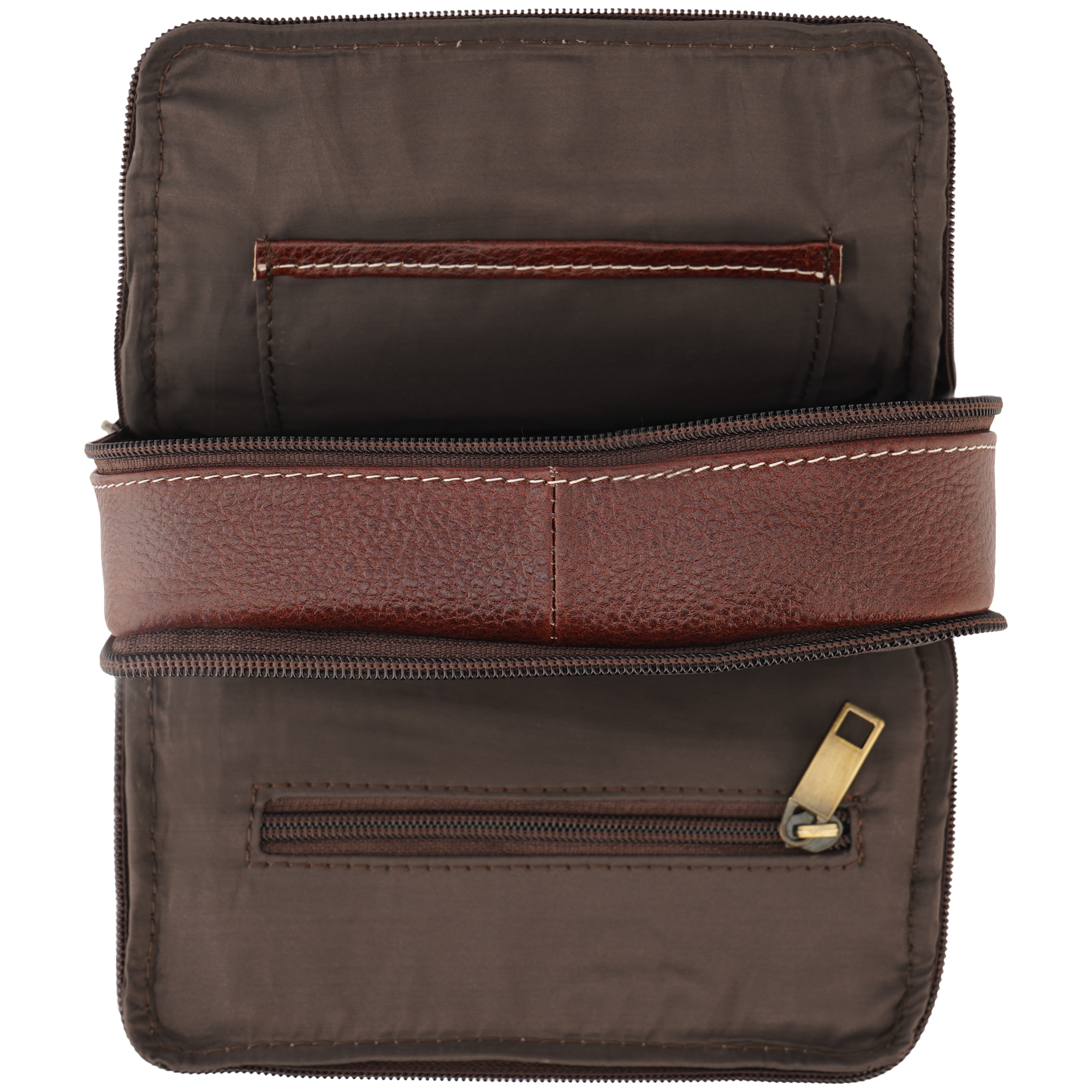 Goatter Genuine Leather Multi Compartments And Multi Pockets Travel Sling Bag For Unisex