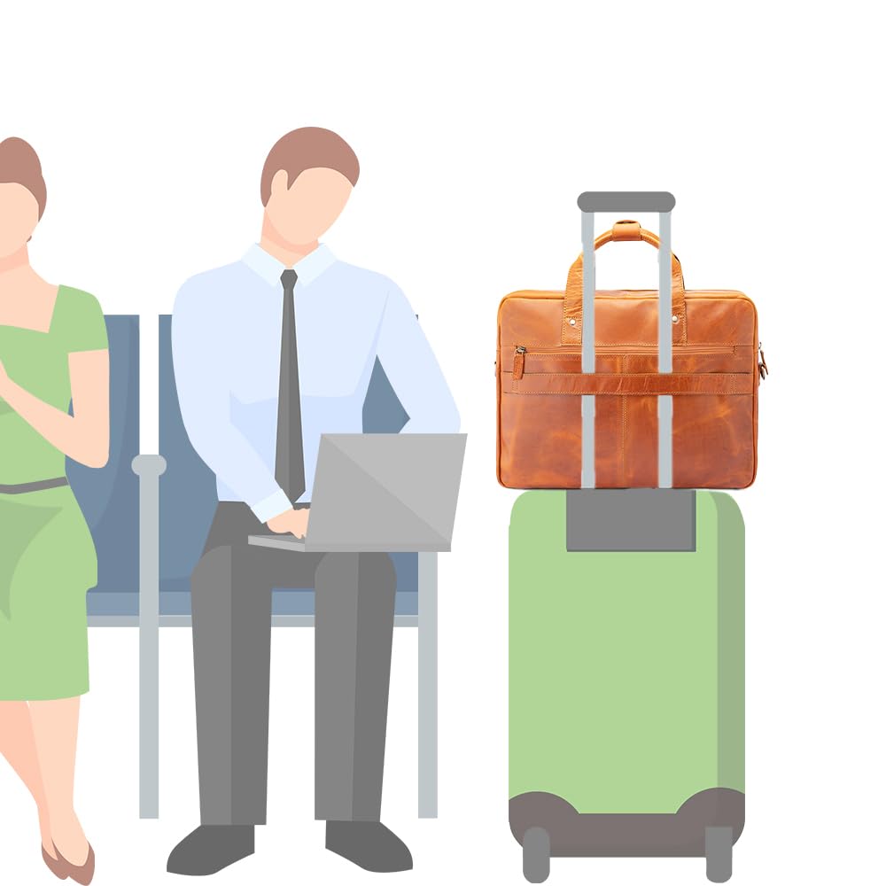 Goatter Genuine Leather Multi Pockets Office Laptop Messenger Bag For Men