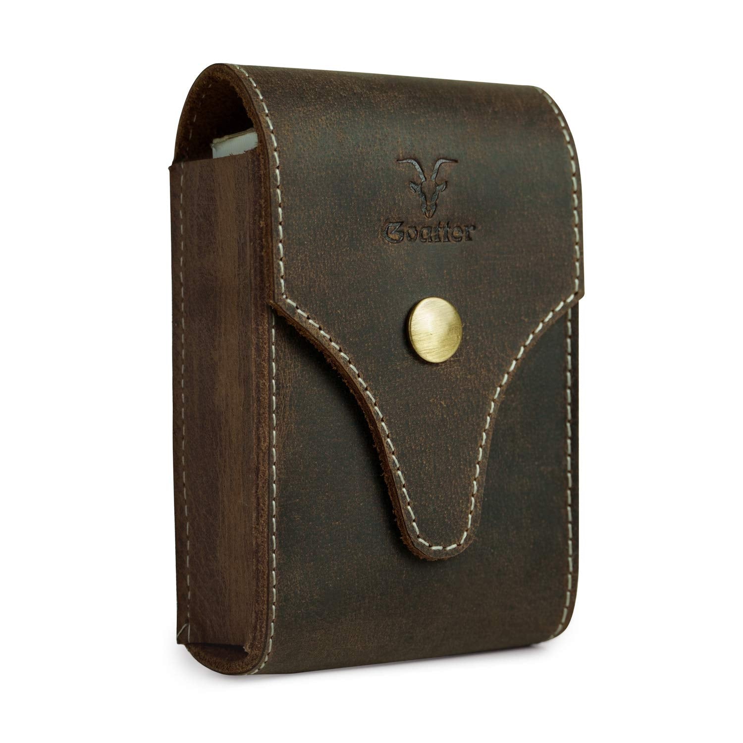 Goatter Leather Material Mens Cigarette & Lighter Cover,