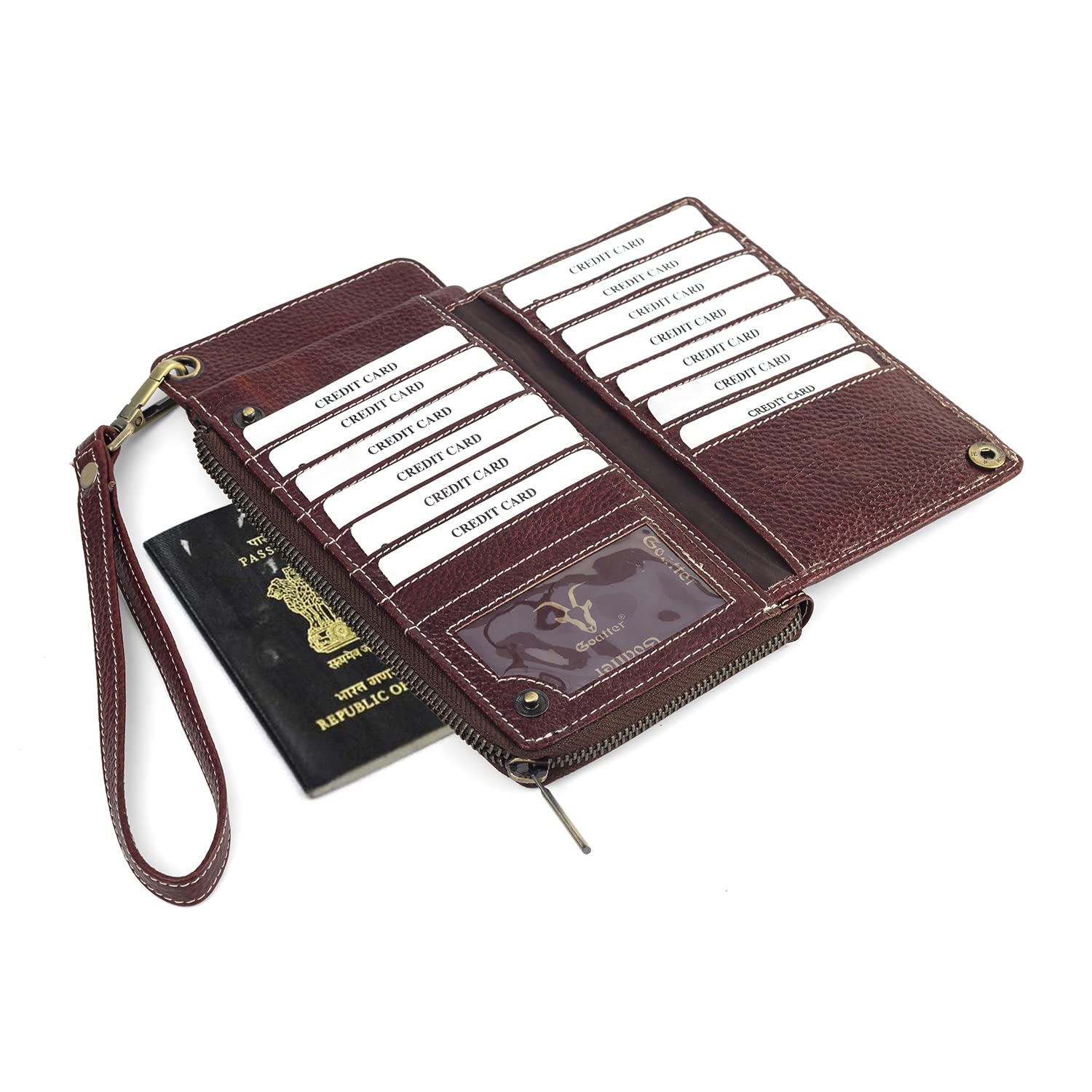 Goatter Genuine Leather Phone, Card & Passport Holder Wallet