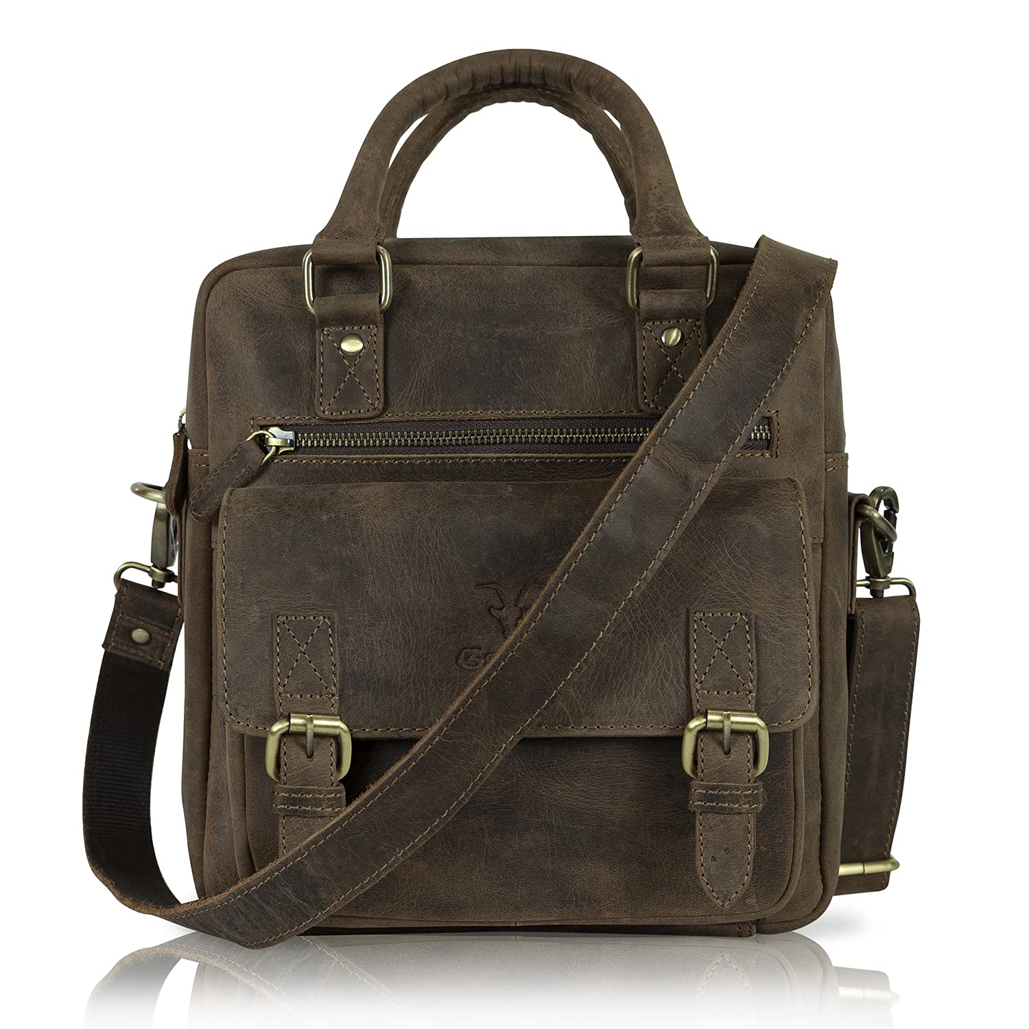 Goatter Men’s Hunter Leather Multi Pocket Messenger Sling Bag