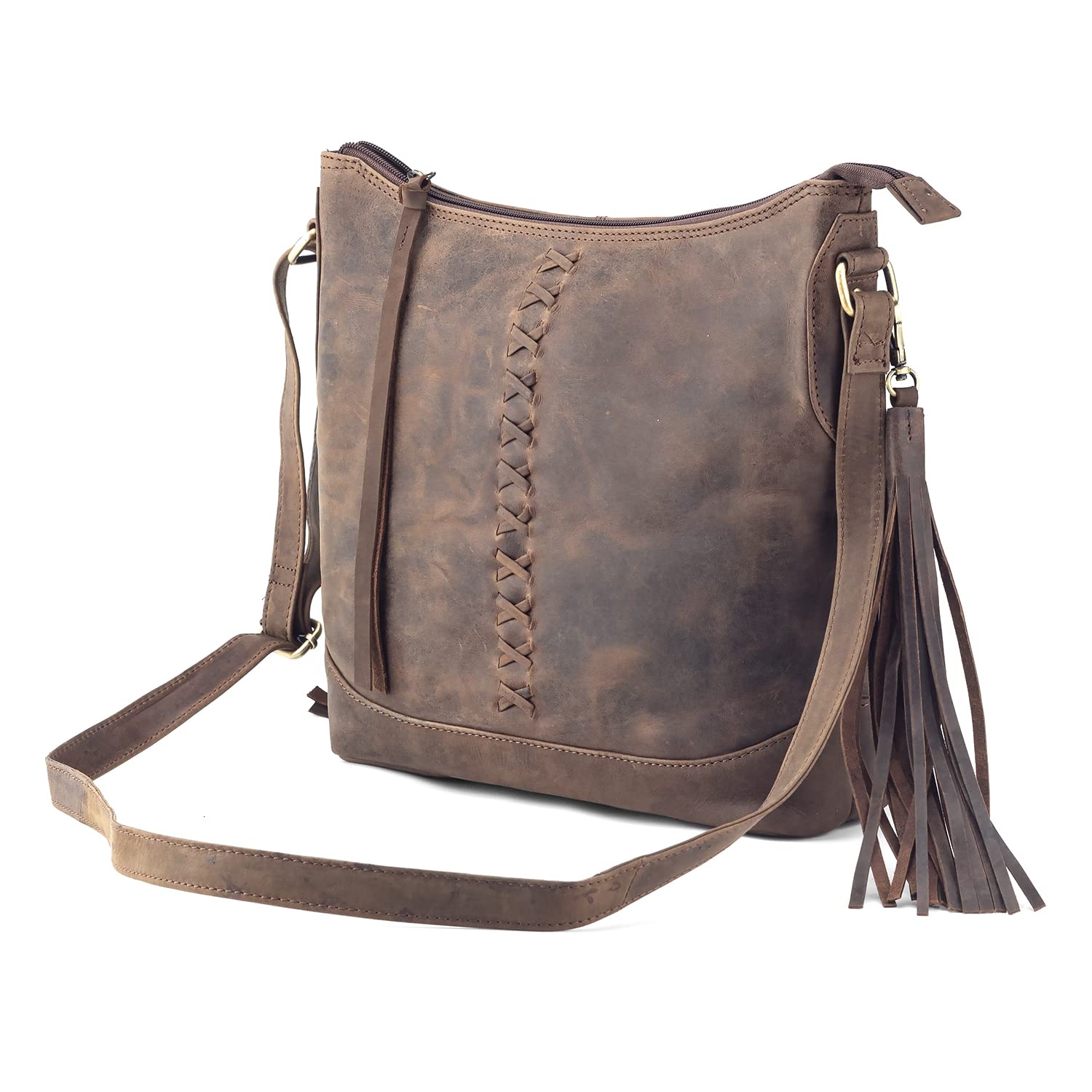 Goatter Hunter Leather 12" Inch Sling Cross-Body bag/Shoulder Bag For Girls And Women