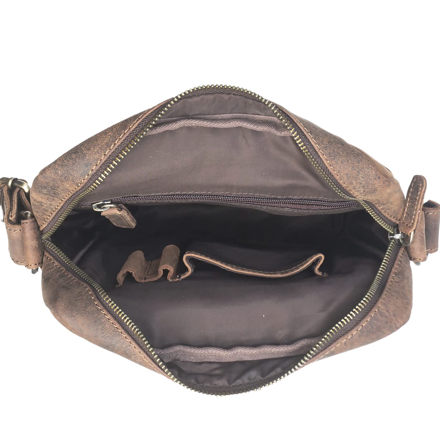 Goatter Men's Hunter Leather Multi Pockets 11″ Messenger Bag