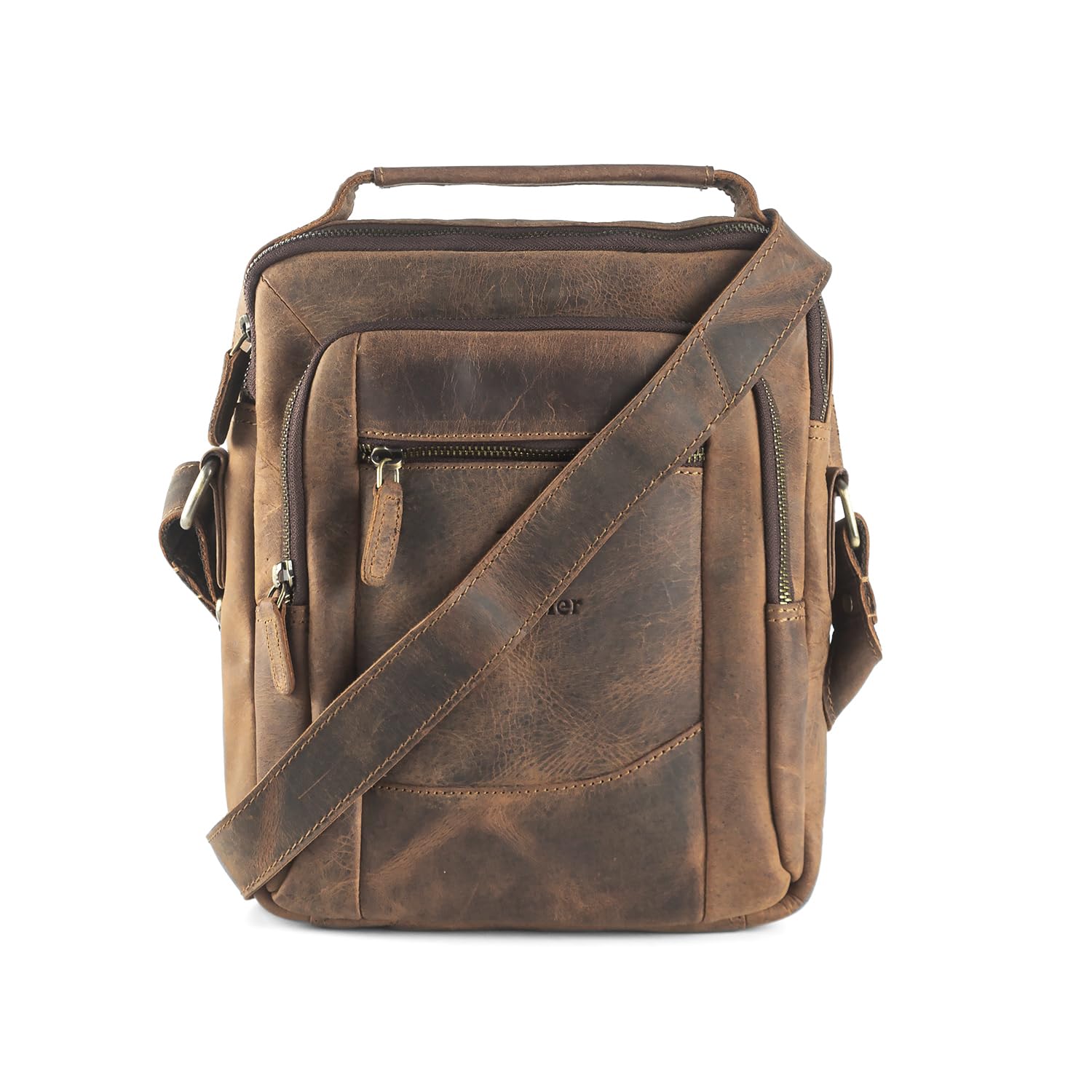 Goatter Men's Hunter Leather 11" Inch Messenger Bag