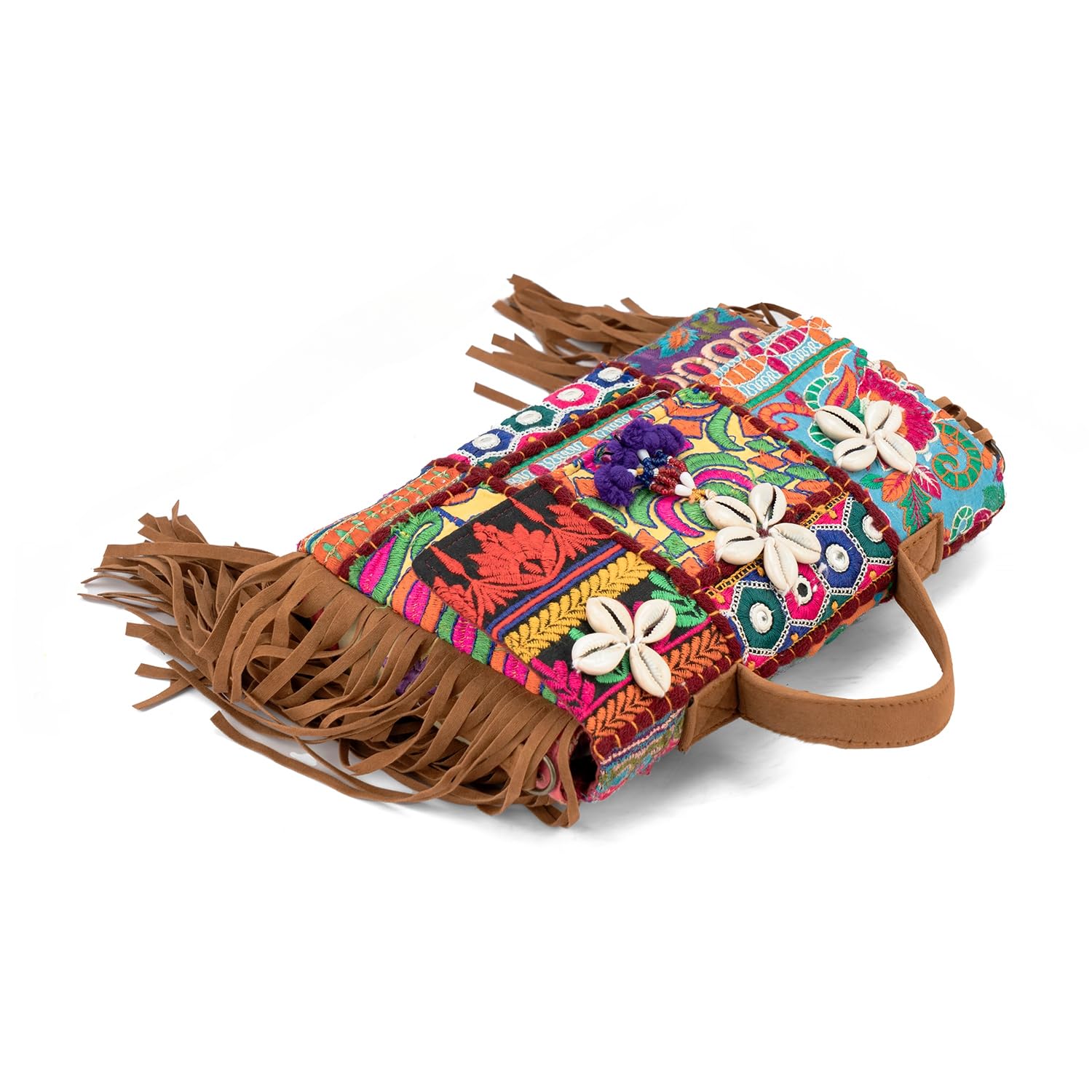 Goatter Handtooled Assorted Design Multi color Banjara Sling And Cross Body Bag For Girls And Women