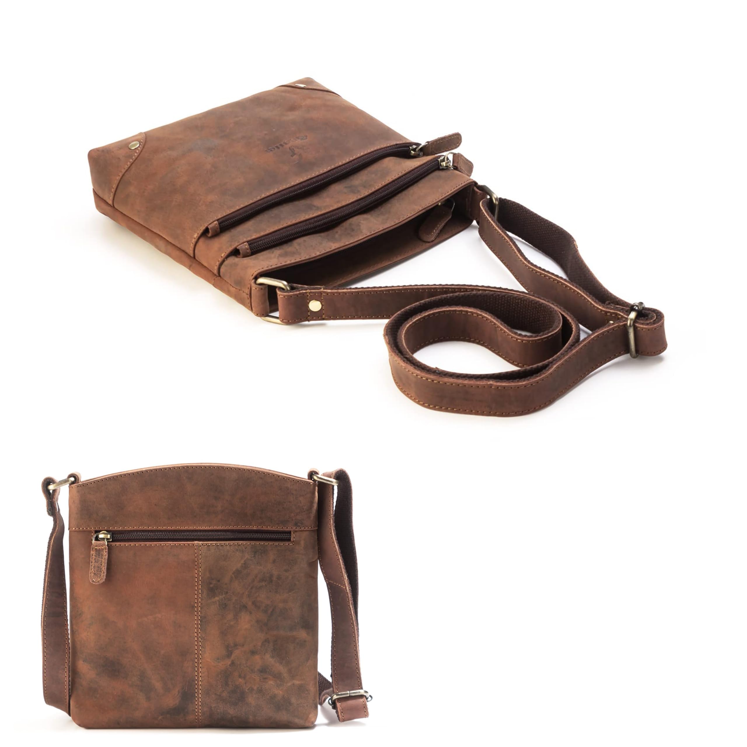 Goatter Hunter Leather 9.5″ Inch Sling Cross-BodyBag for Girls And Women