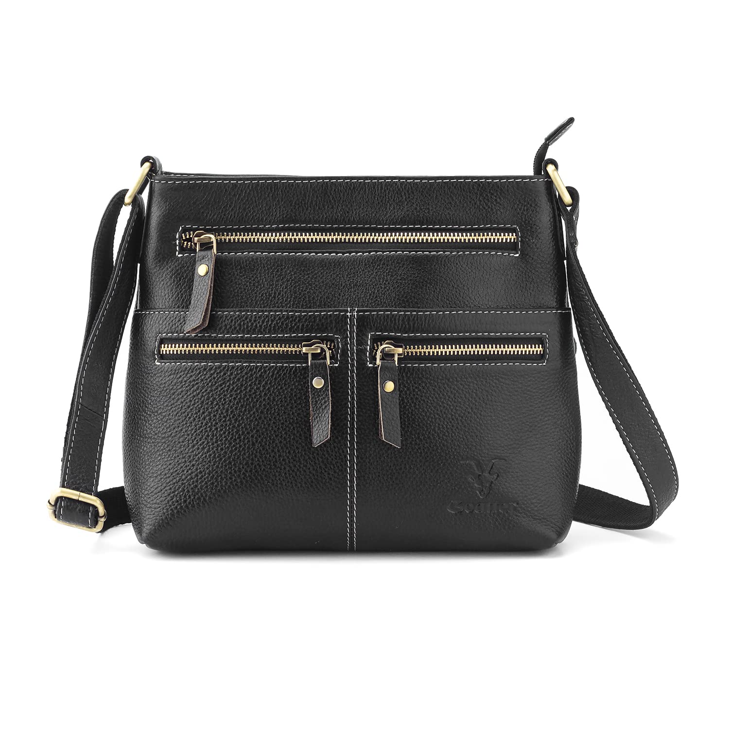 Goatter Genuine Soft Leather Daily Docket 10" Inch Sling Cross-Body Bag for Girls And Women,