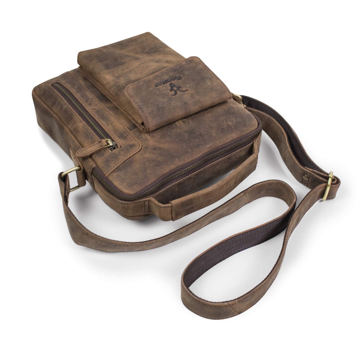 Goatter Hunter Leather 11”Inch Messenger Sling Bag For Men