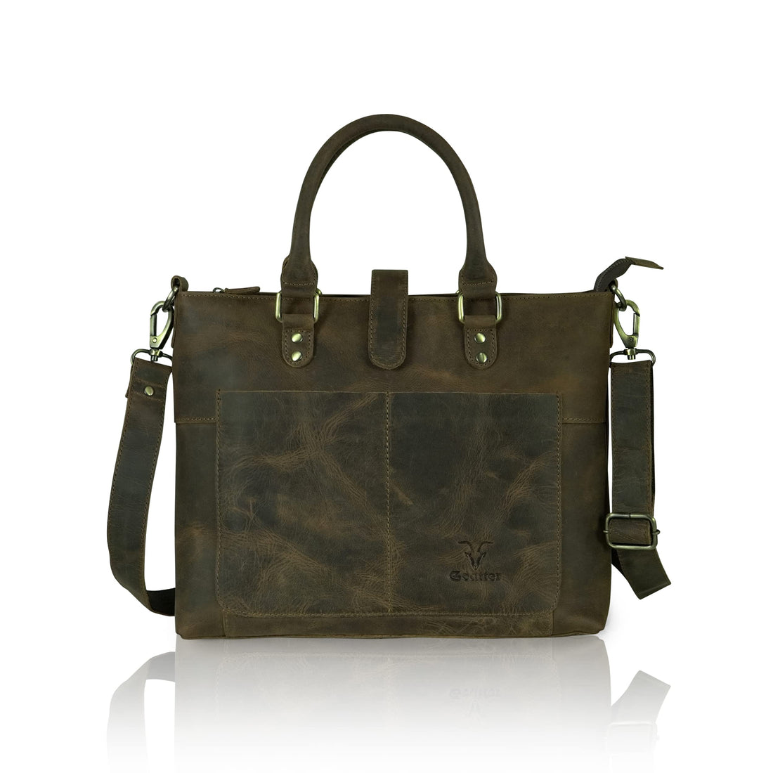 Goatter Hunter Leather Unisex 13.6" Laptop Messenger Bag