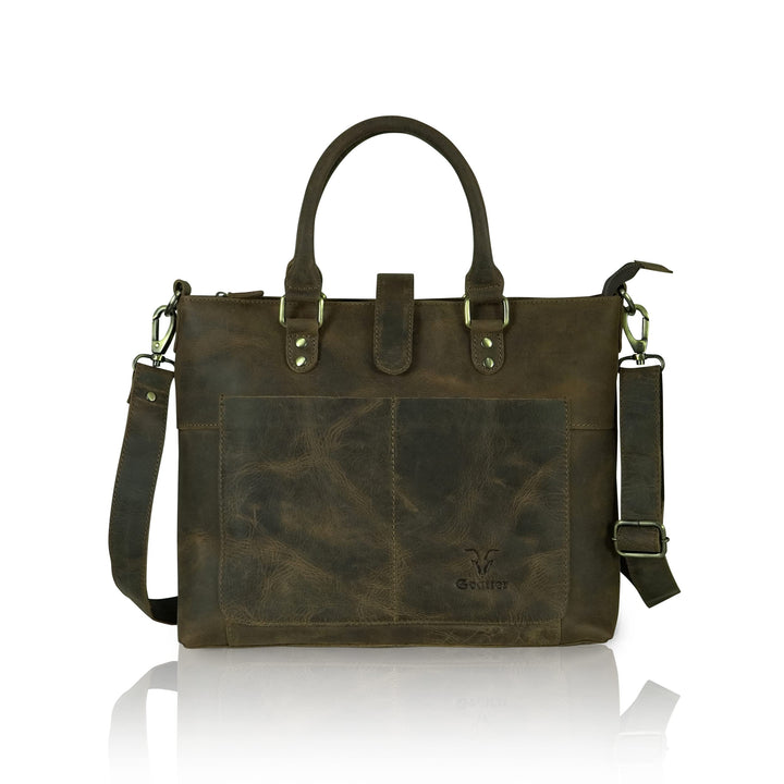 Goatter Hunter Leather Unisex 13.6" Laptop Messenger Bag