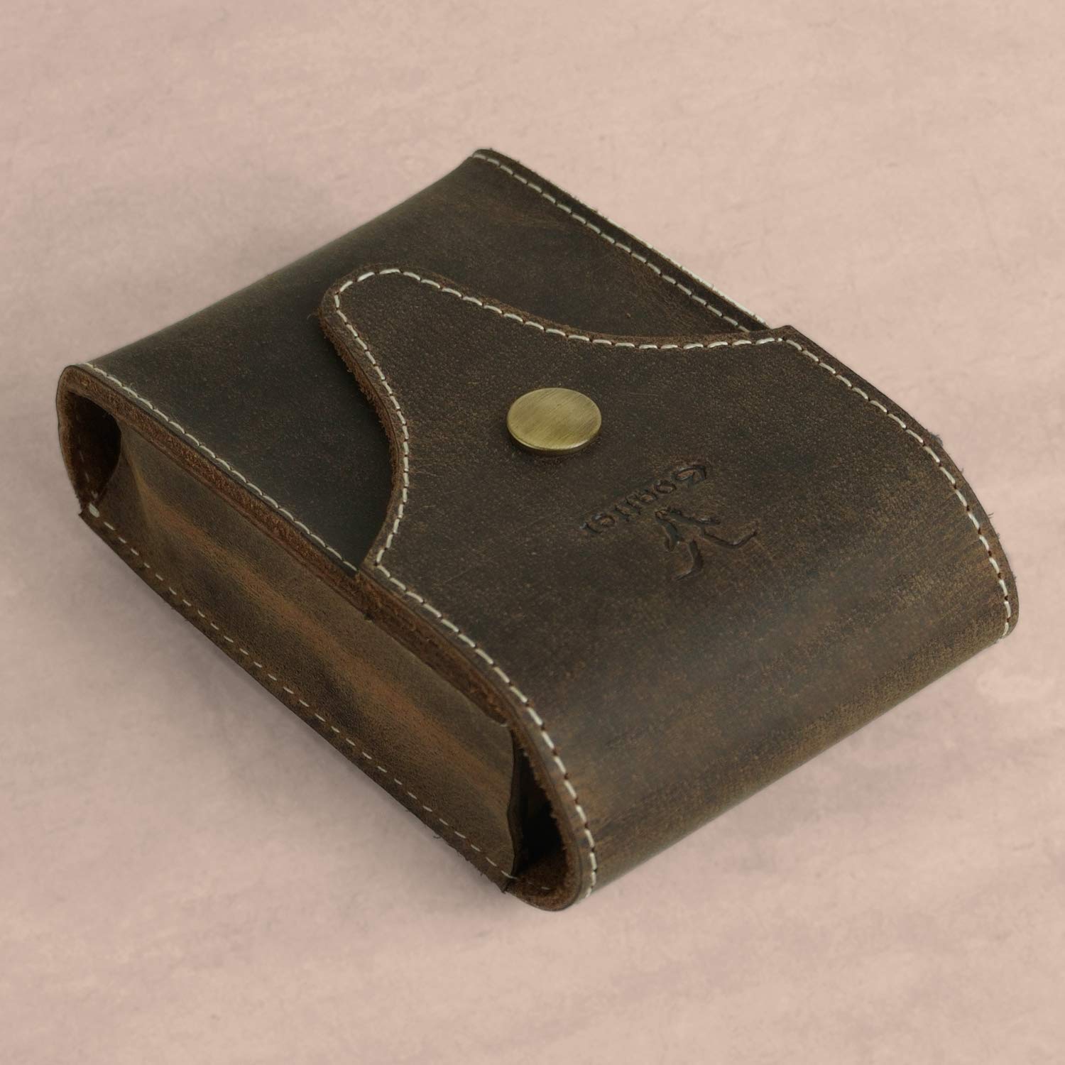 Goatter Leather Material Mens Cigarette & Lighter Cover,