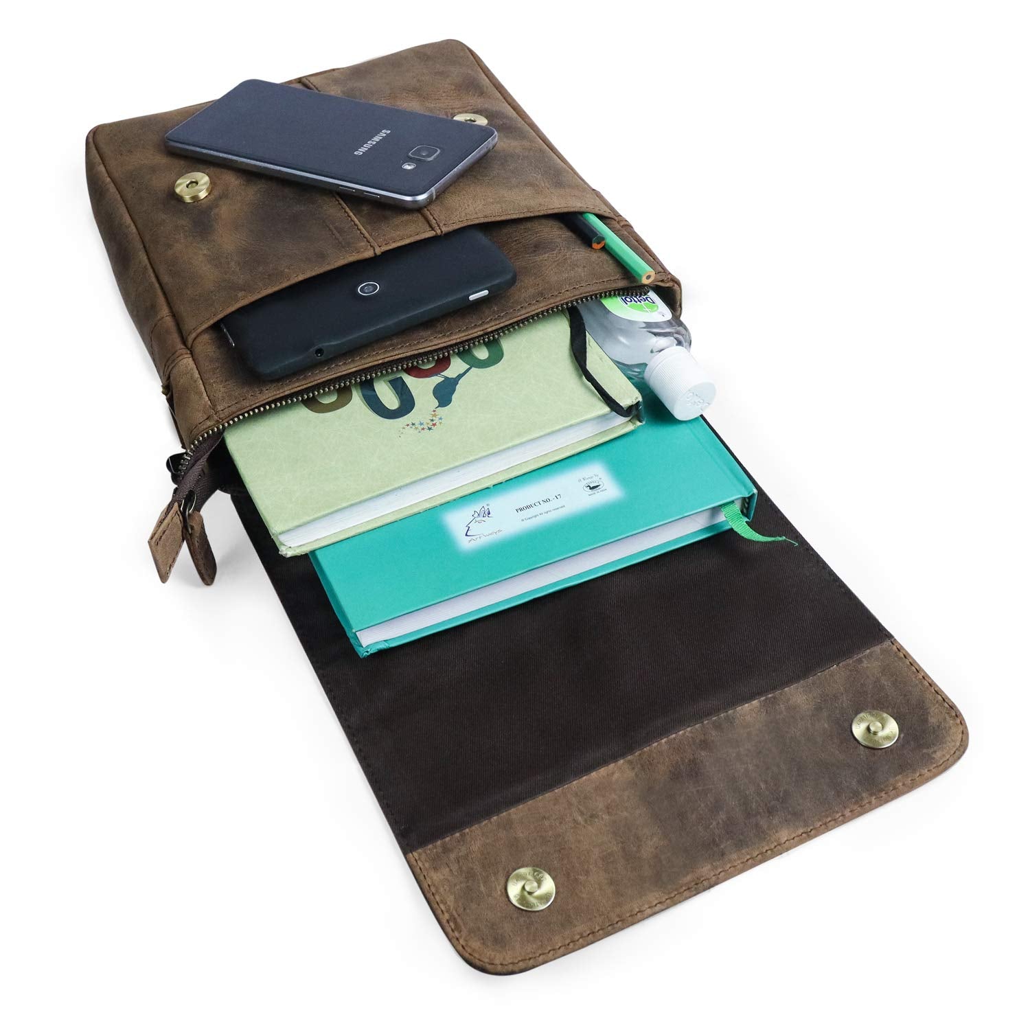 Goatter Men's Hunter Leather Messenger Bag