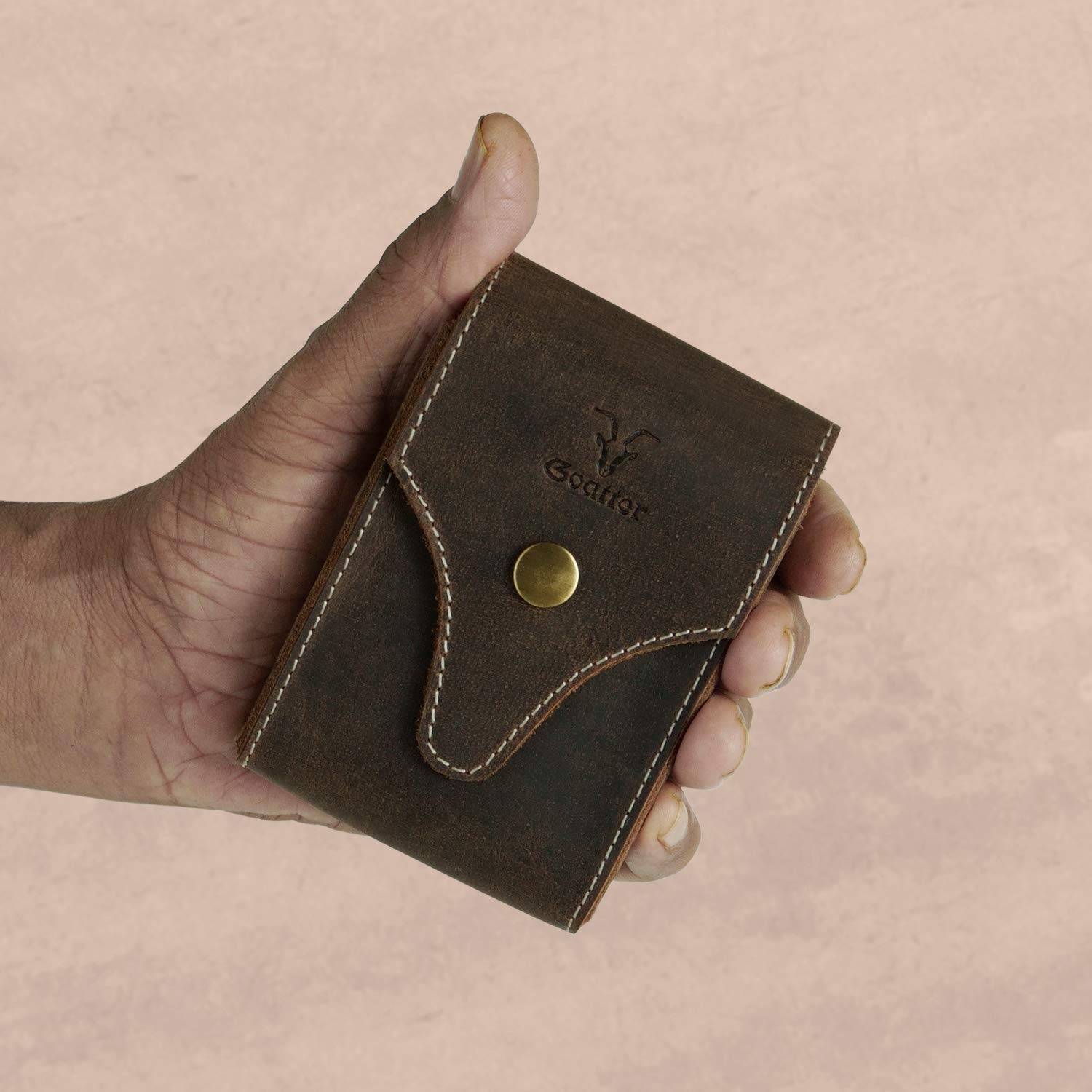 Goatter Leather Material Mens Cigarette & Lighter Cover,