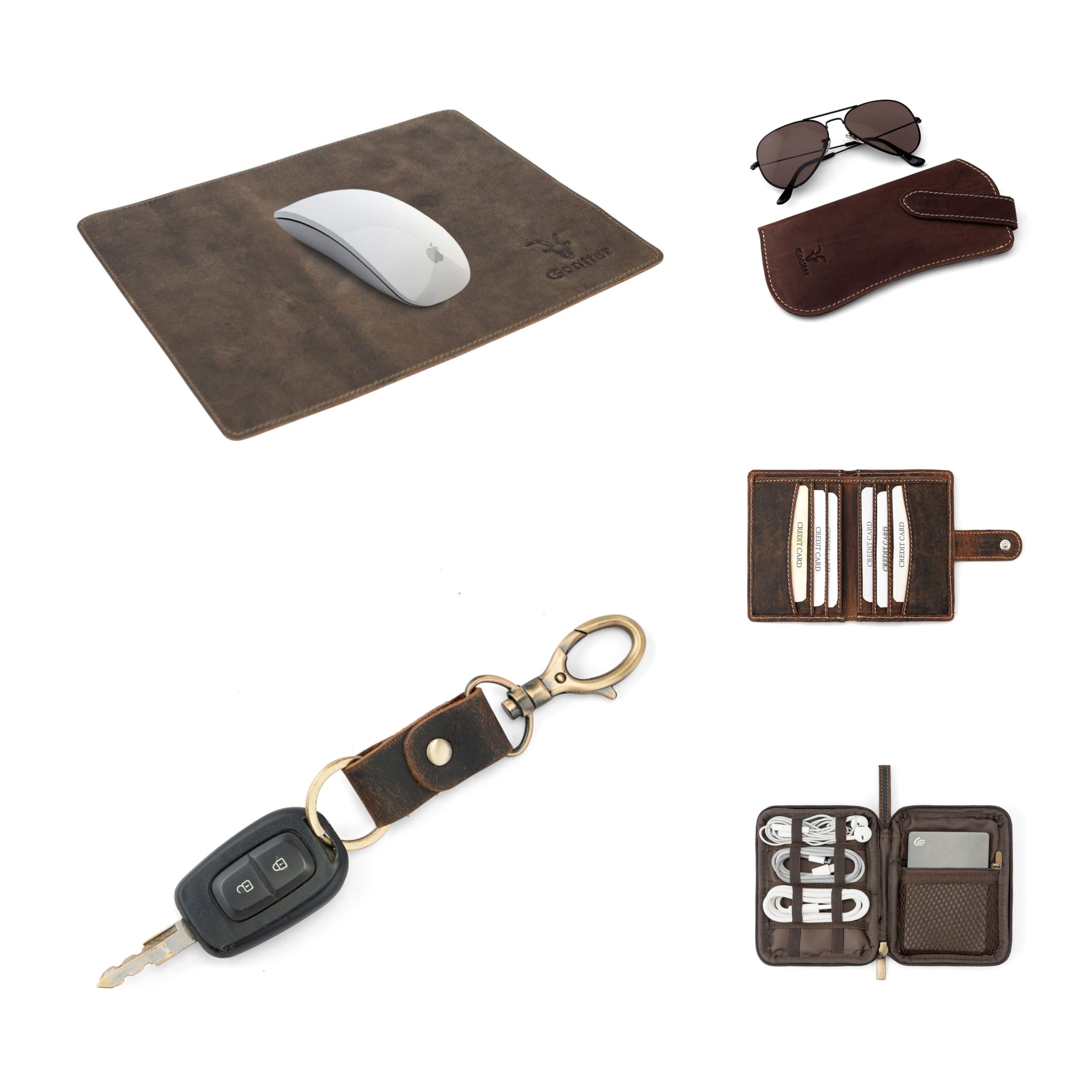 Goatter Genuine Leather Gift Hamper for Men,(Set of 5 Gift Set )