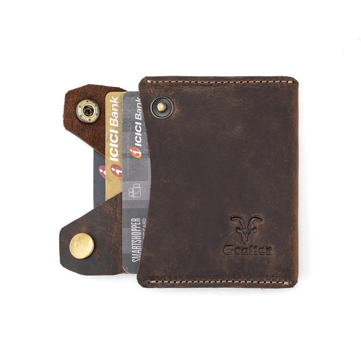 Goatter Genuine Leather Dual Side Card Holder