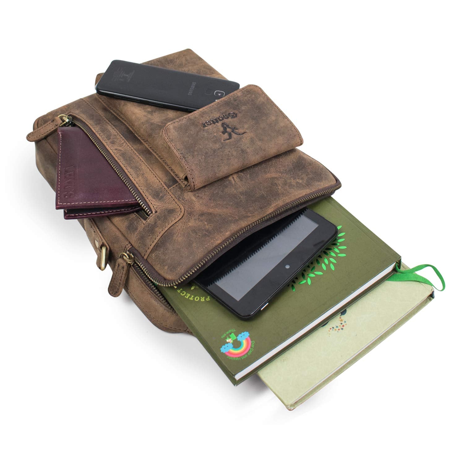 Goatter Hunter Leather 11”Inch Messenger Sling Bag For Men